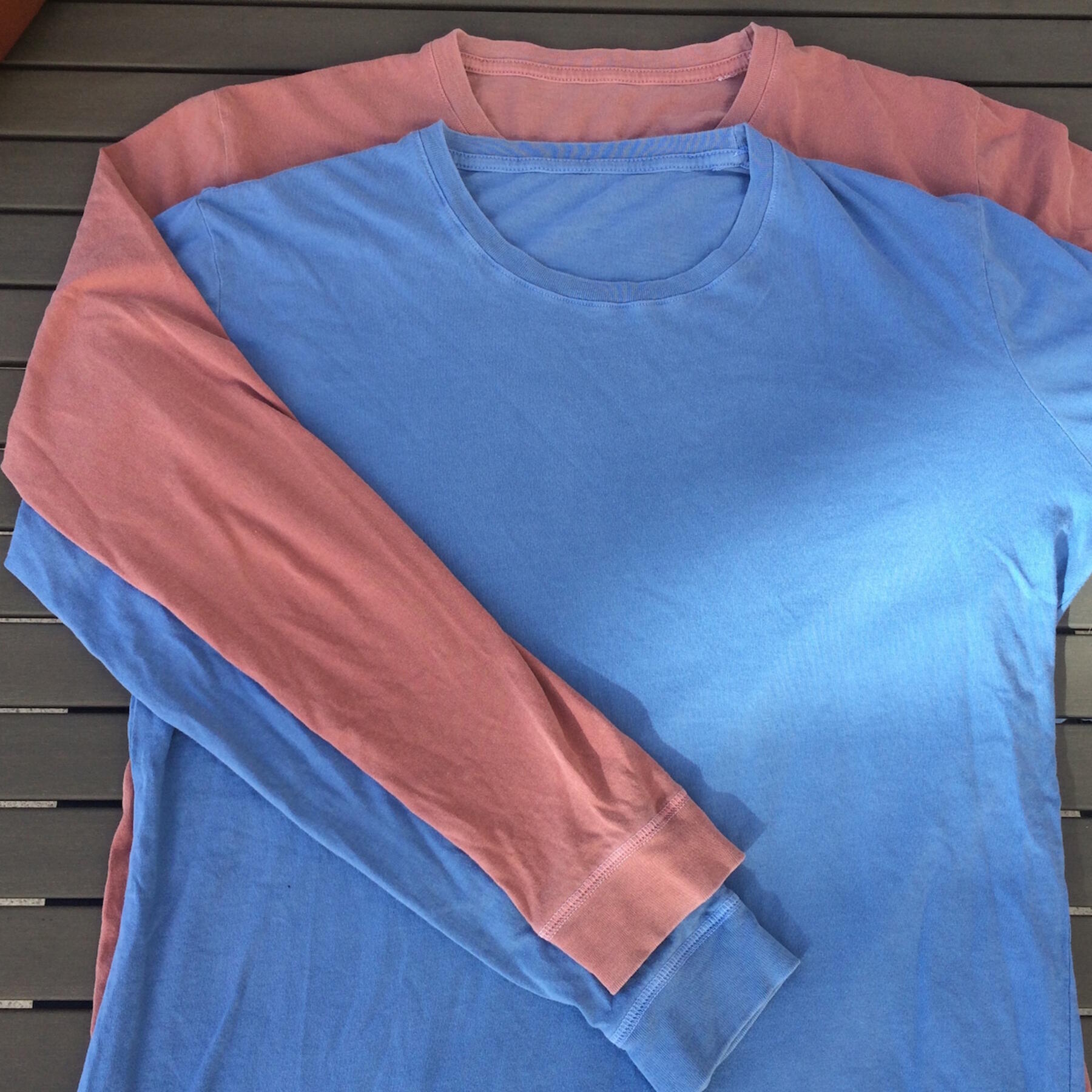 gustin usa long sleeve t-shirt 2 pack (faded rose, shallow blue)
