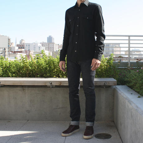 gustin black twill 2-pocket shirt