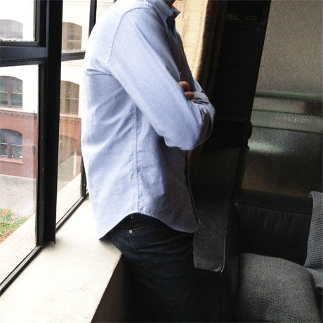 gustin indigo selvedge stripe chambray