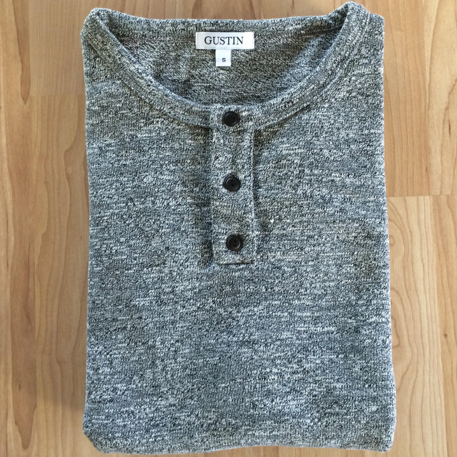 gustin usa heavyweight henley marled grey