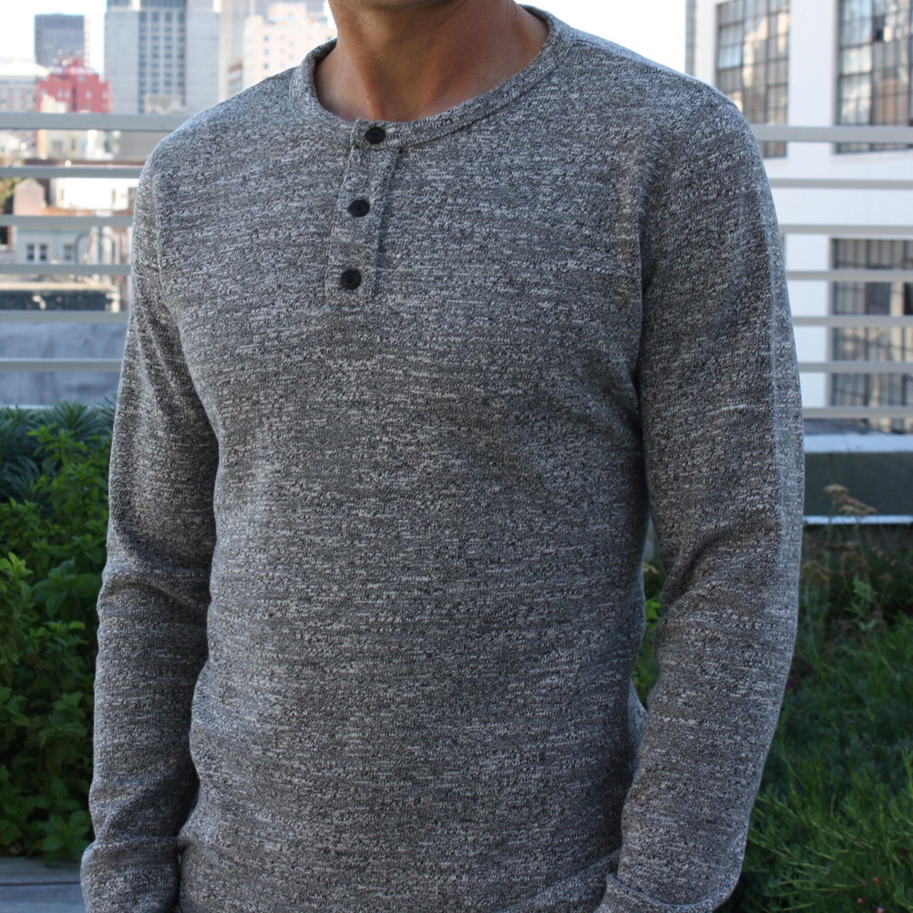 gustin usa heavyweight henley marled grey