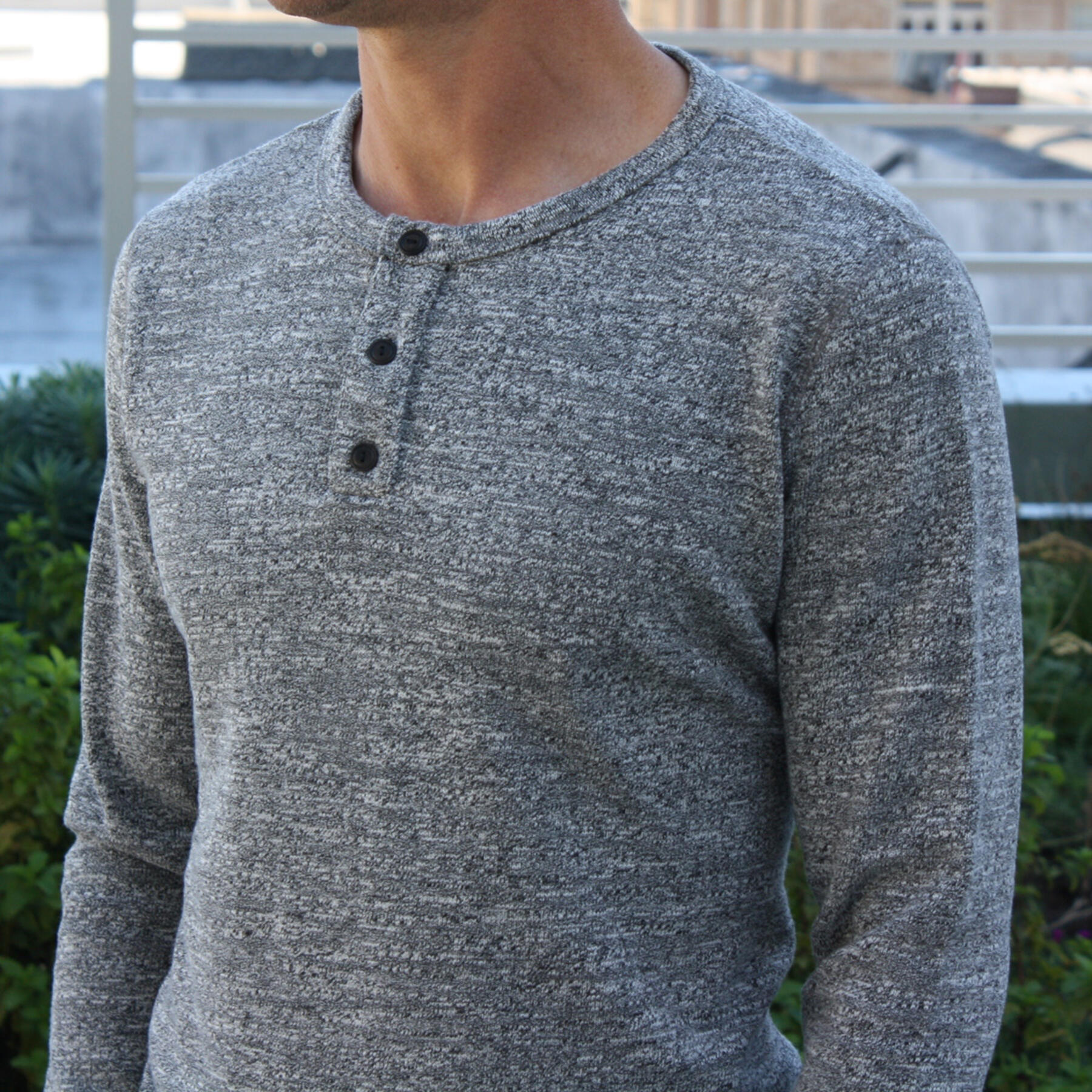 gustin usa heavyweight henley marled grey