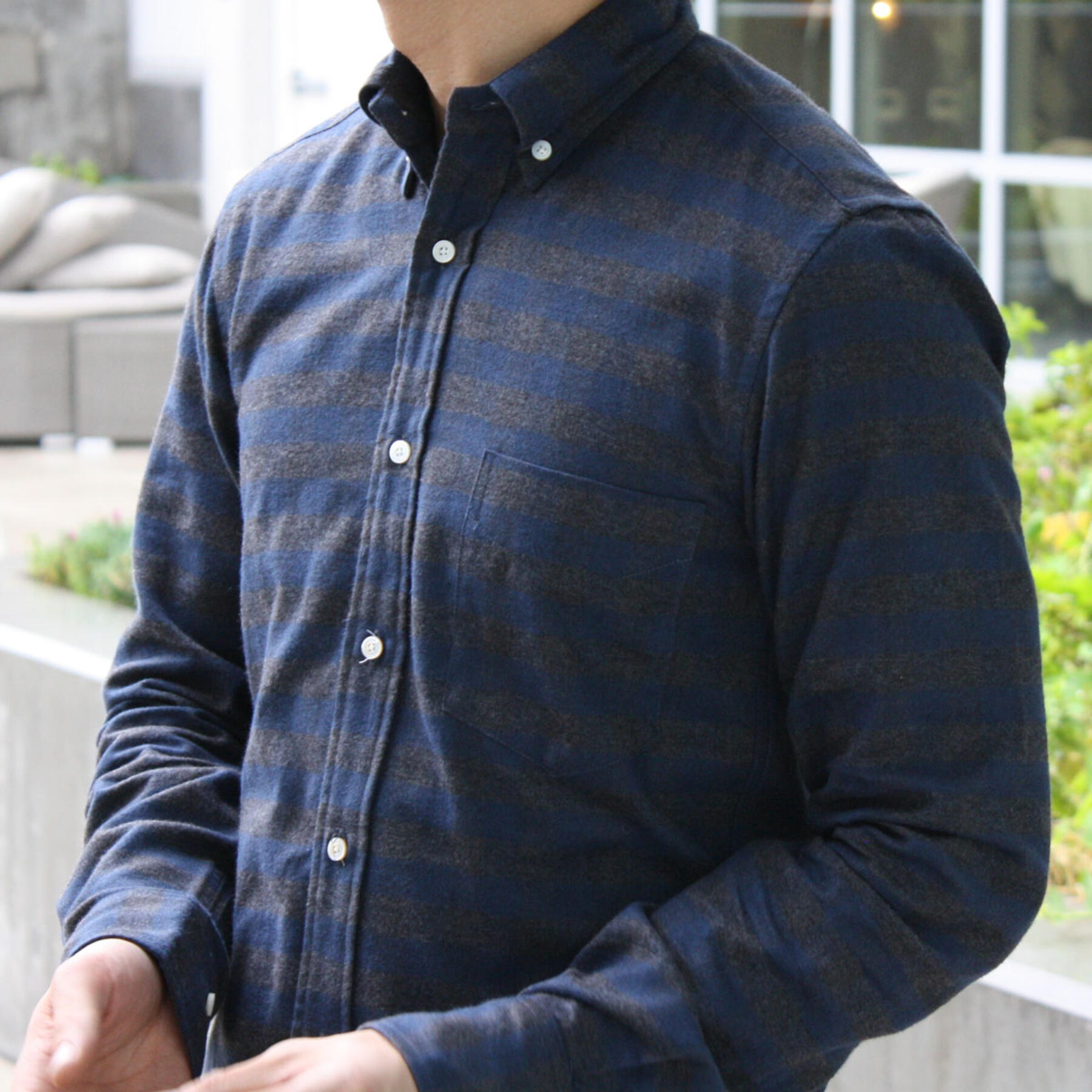 gustin albiate charcoal navy flannel