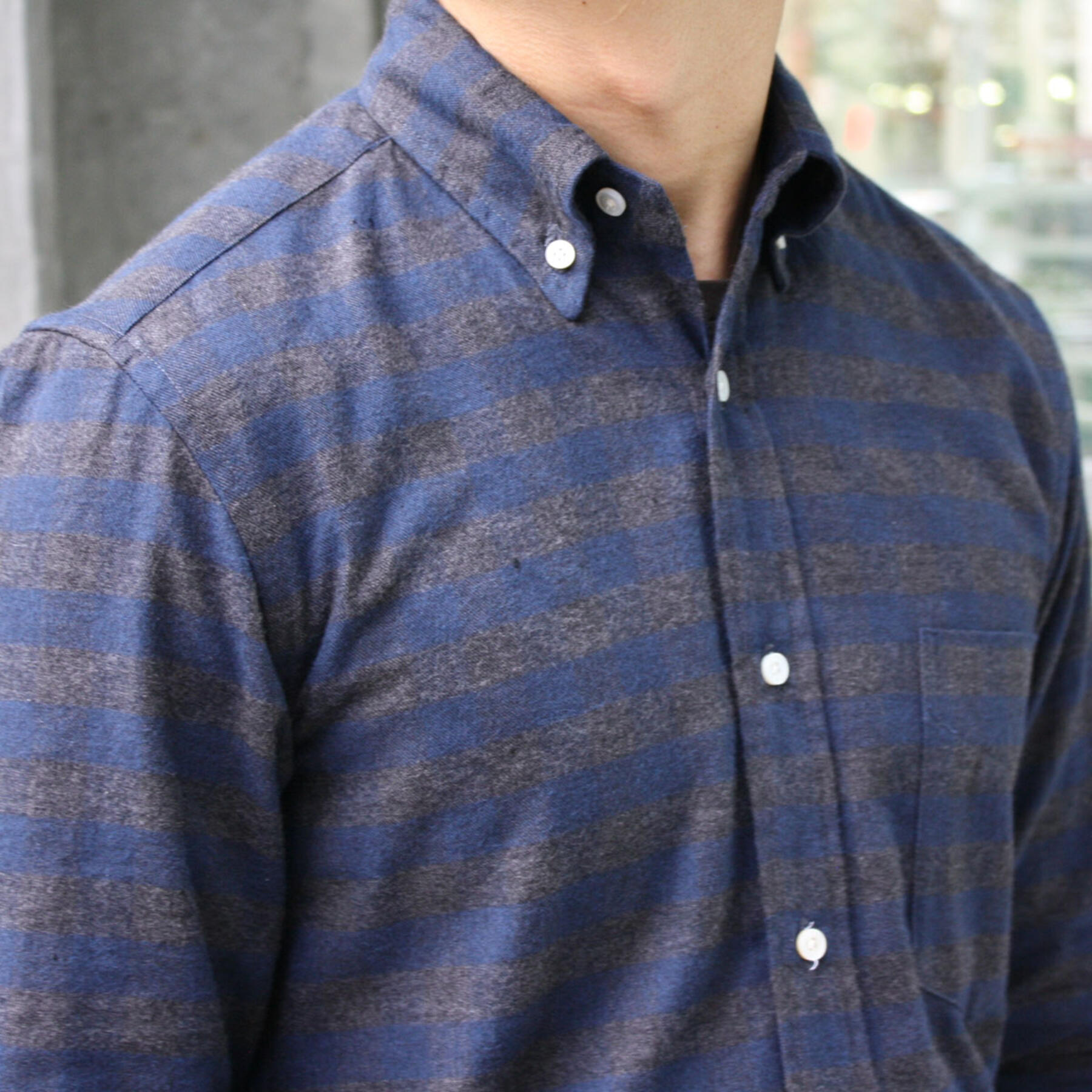 gustin albiate charcoal navy flannel