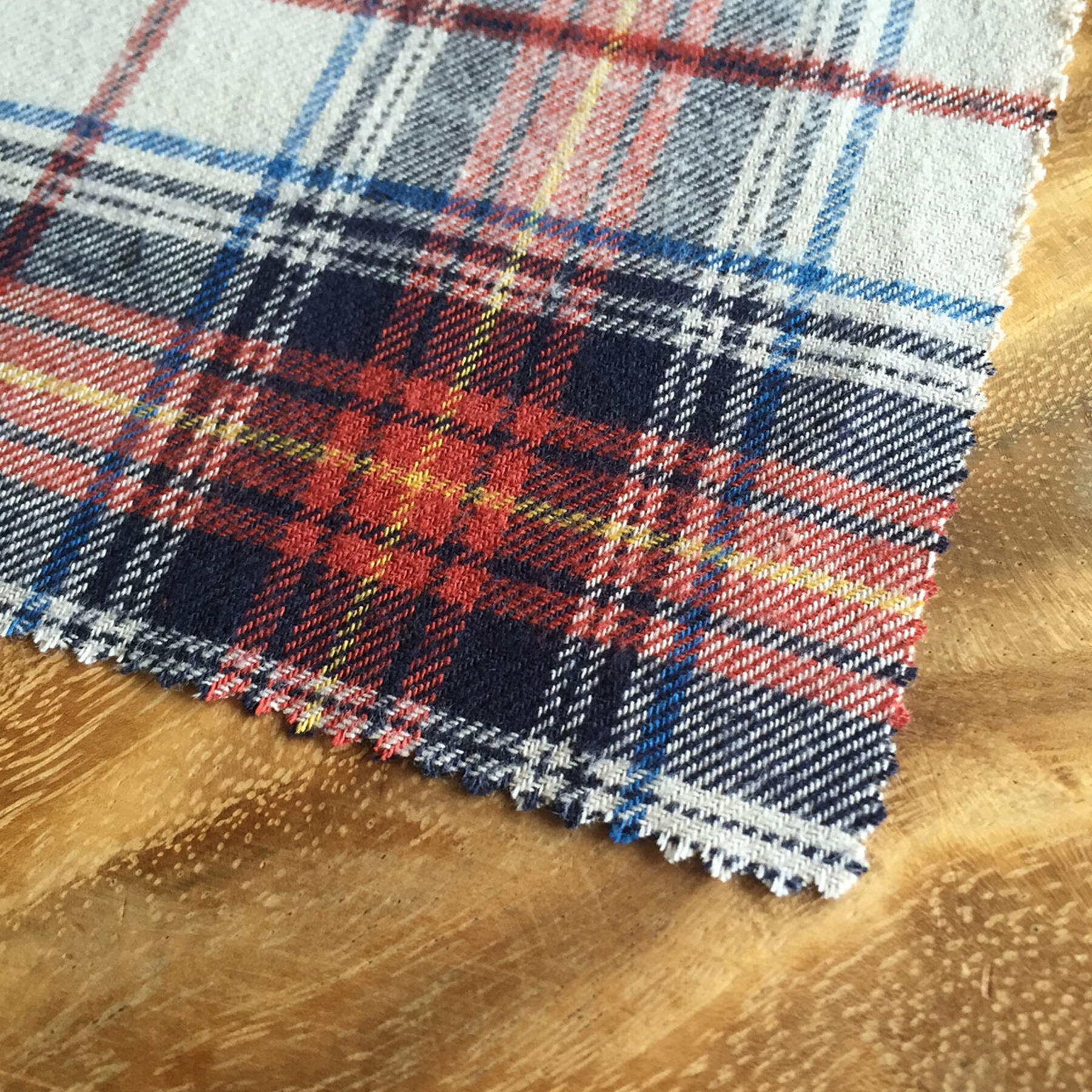 gustin vintage ecru rust plaid