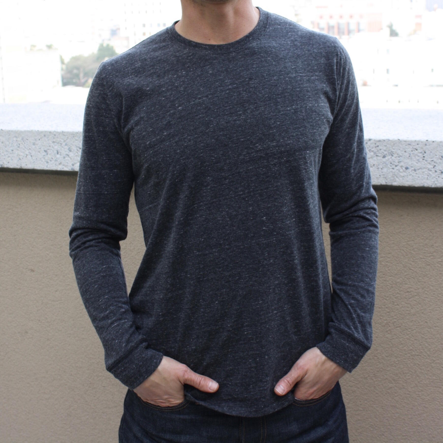 gustin usa long sleeve t-shirt 2pk (heather black, heather grey)
