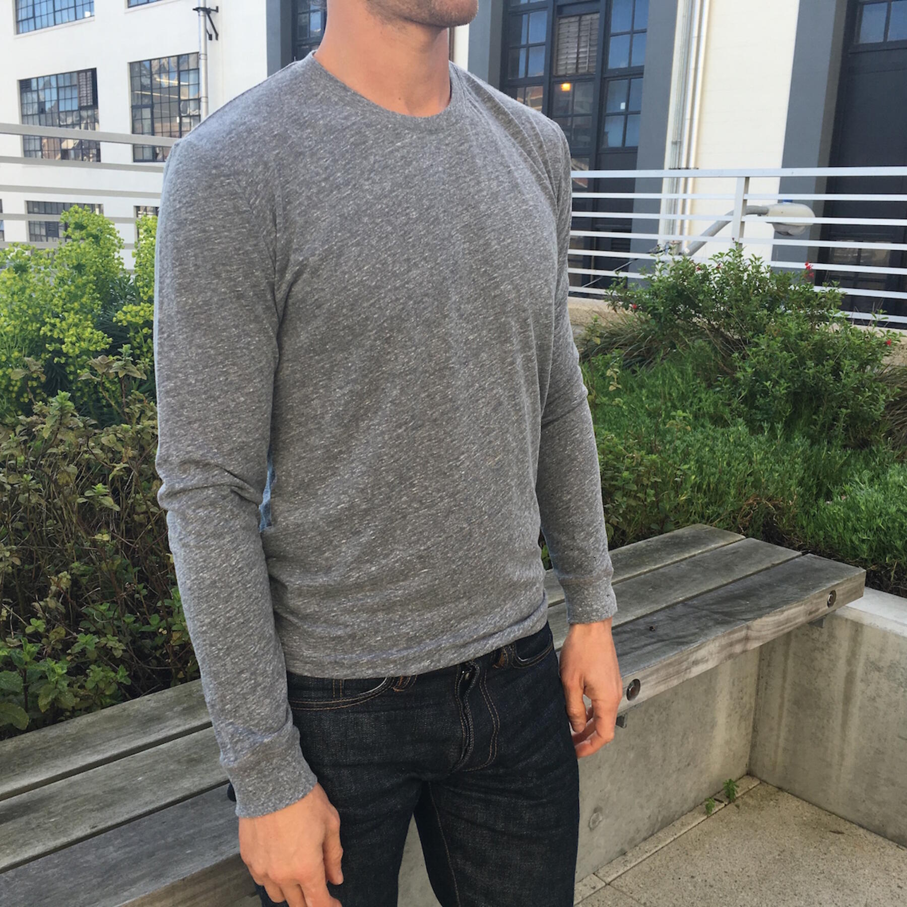 gustin long sleeve t-shirt 2 pack (heather sea blue, heather grey)
