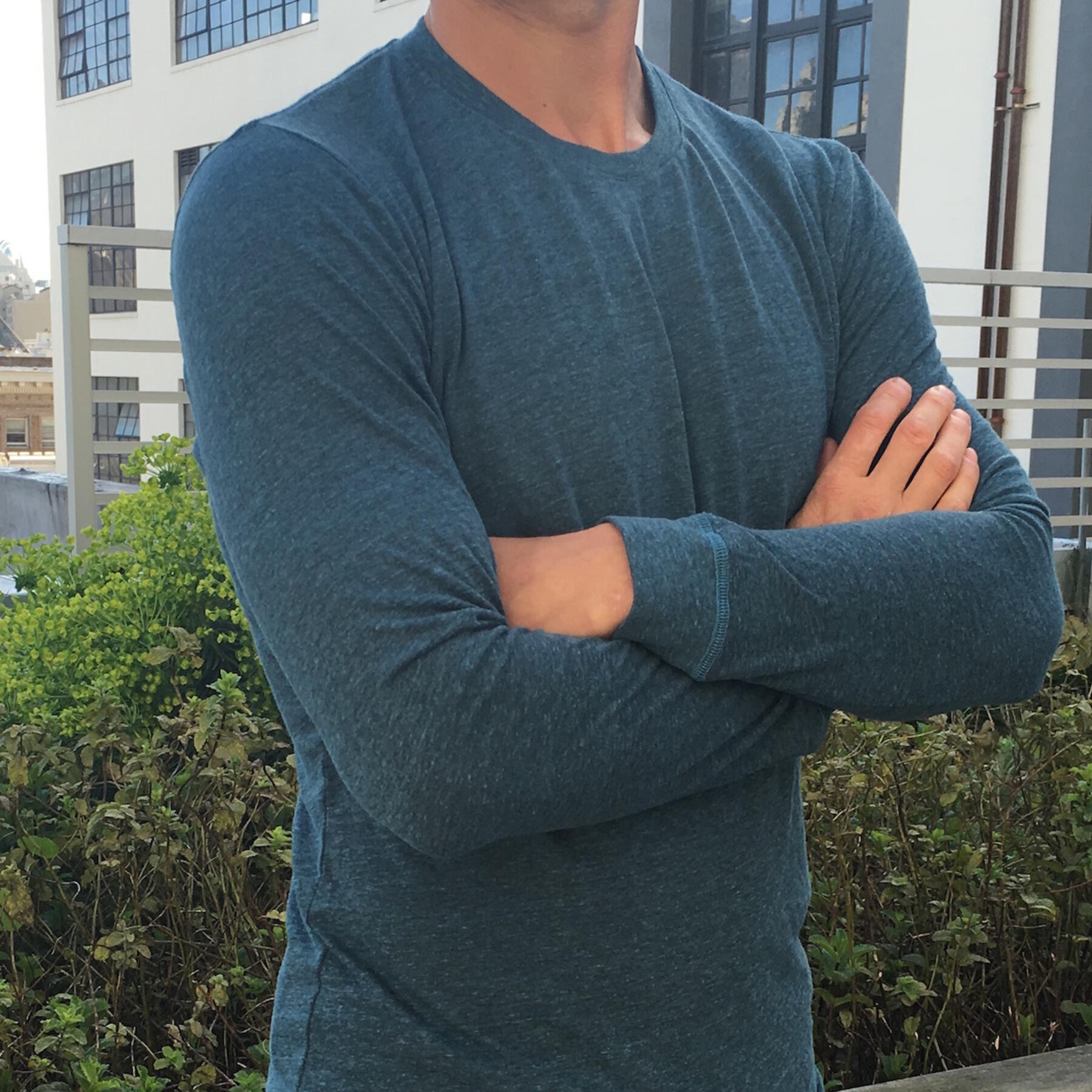 gustin long sleeve t-shirt 2 pack (heather sea blue, heather grey)