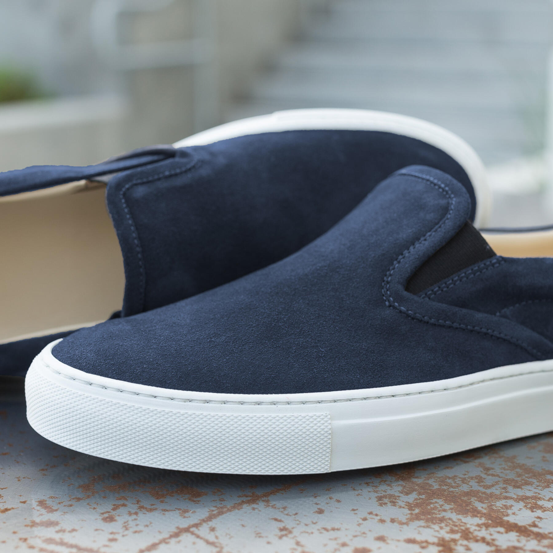 gustin navy slip on