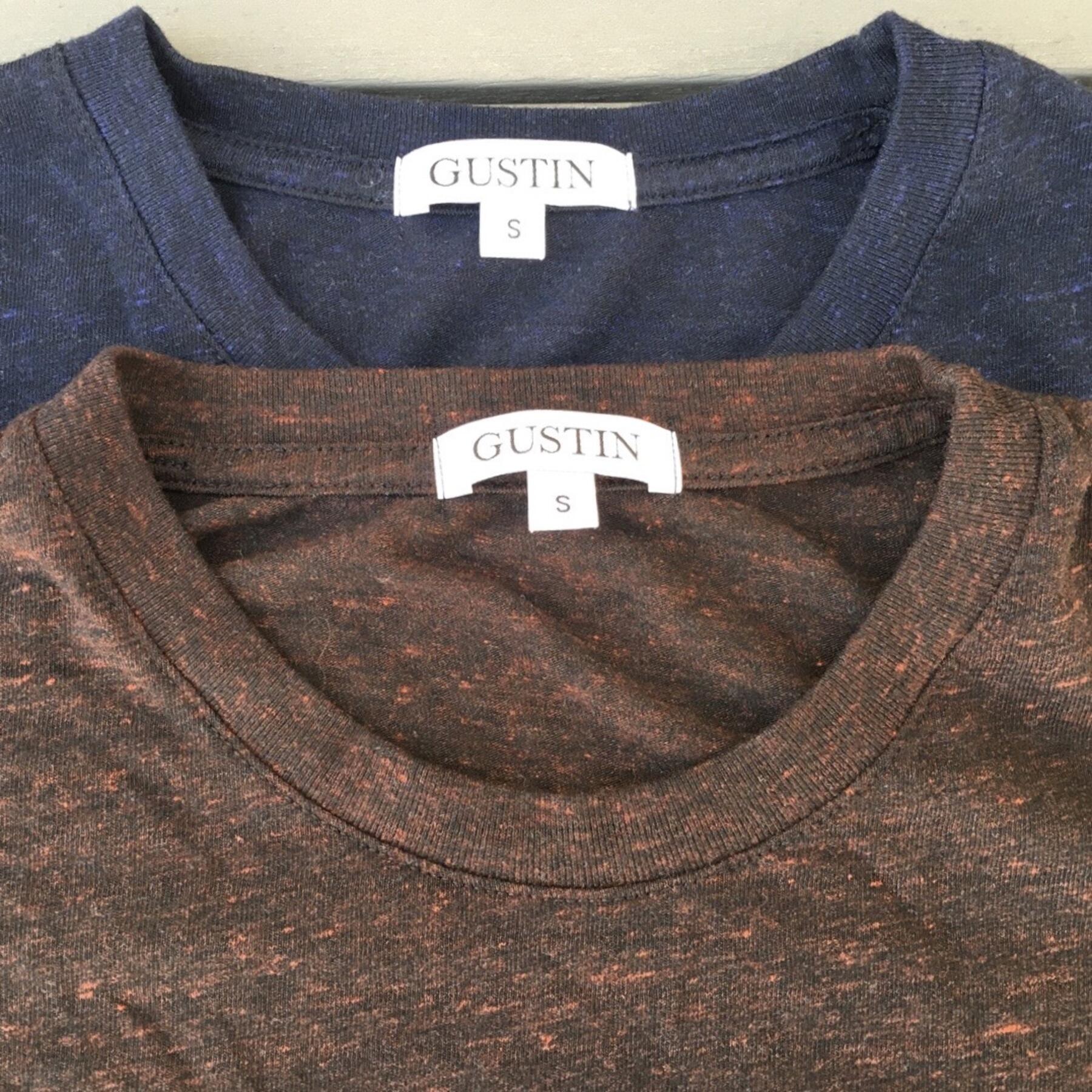 gustin usa t-shirt 2 pack (heather rust, heather bluexblack)