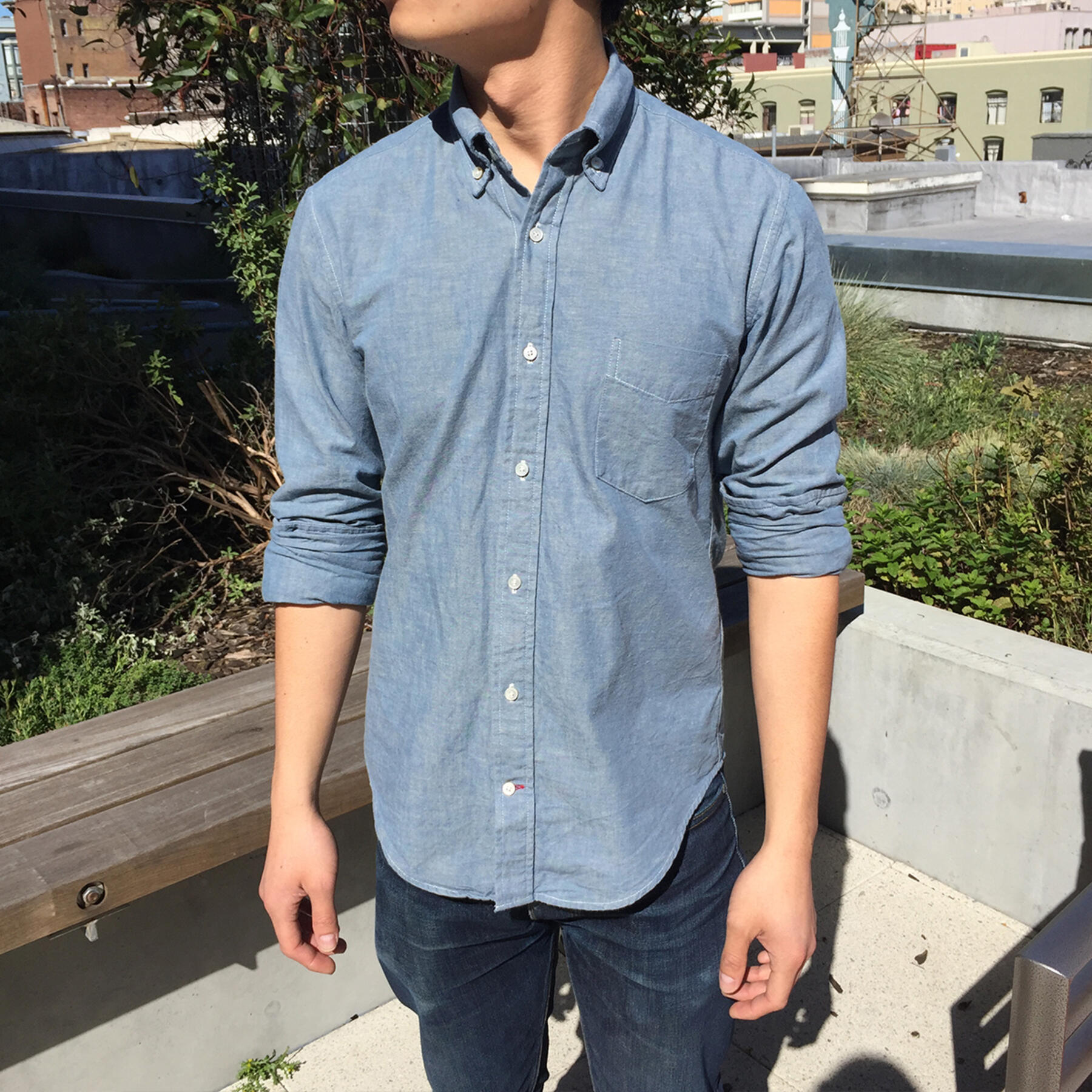 gustin vintage light indigo chambray