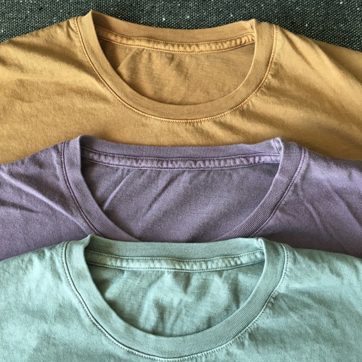 Pigment Dyed T-Shirt 3 Pack (Faded Green, Faded Purple, Camel)