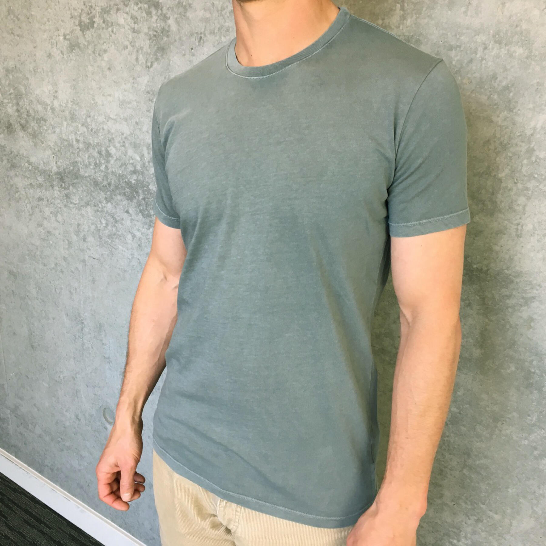 gustin pigment dyed t-shirt 3 pack (faded green, faded purple, camel)