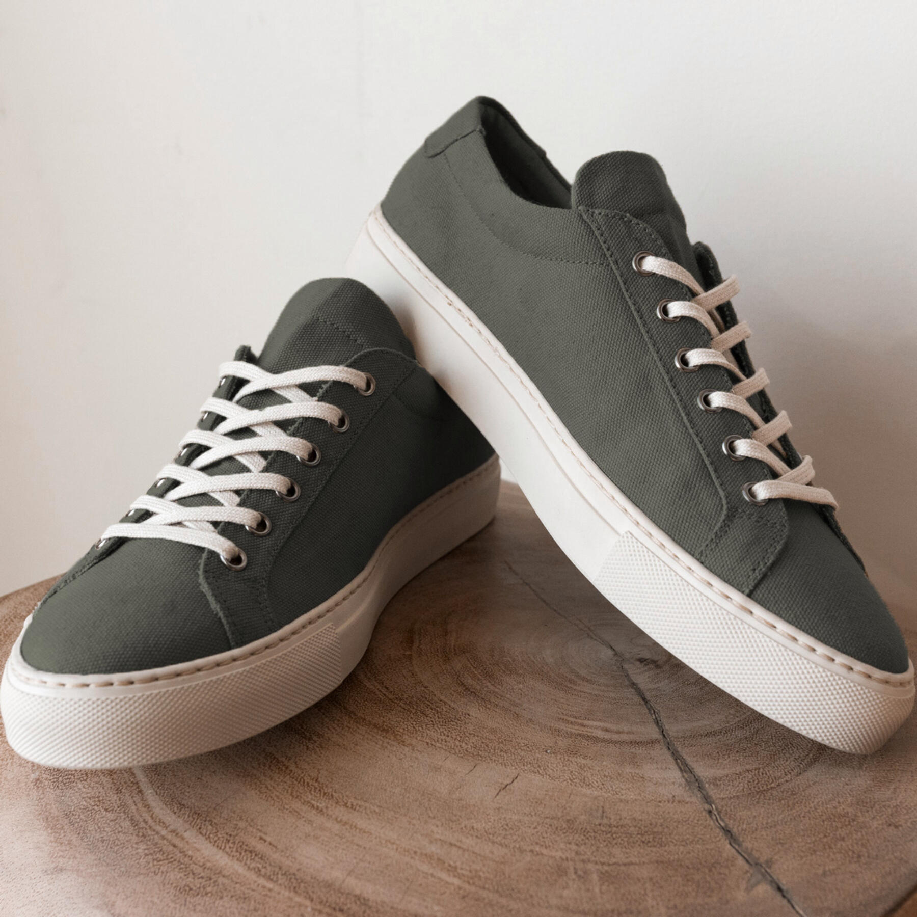 gustin army green canvas low top