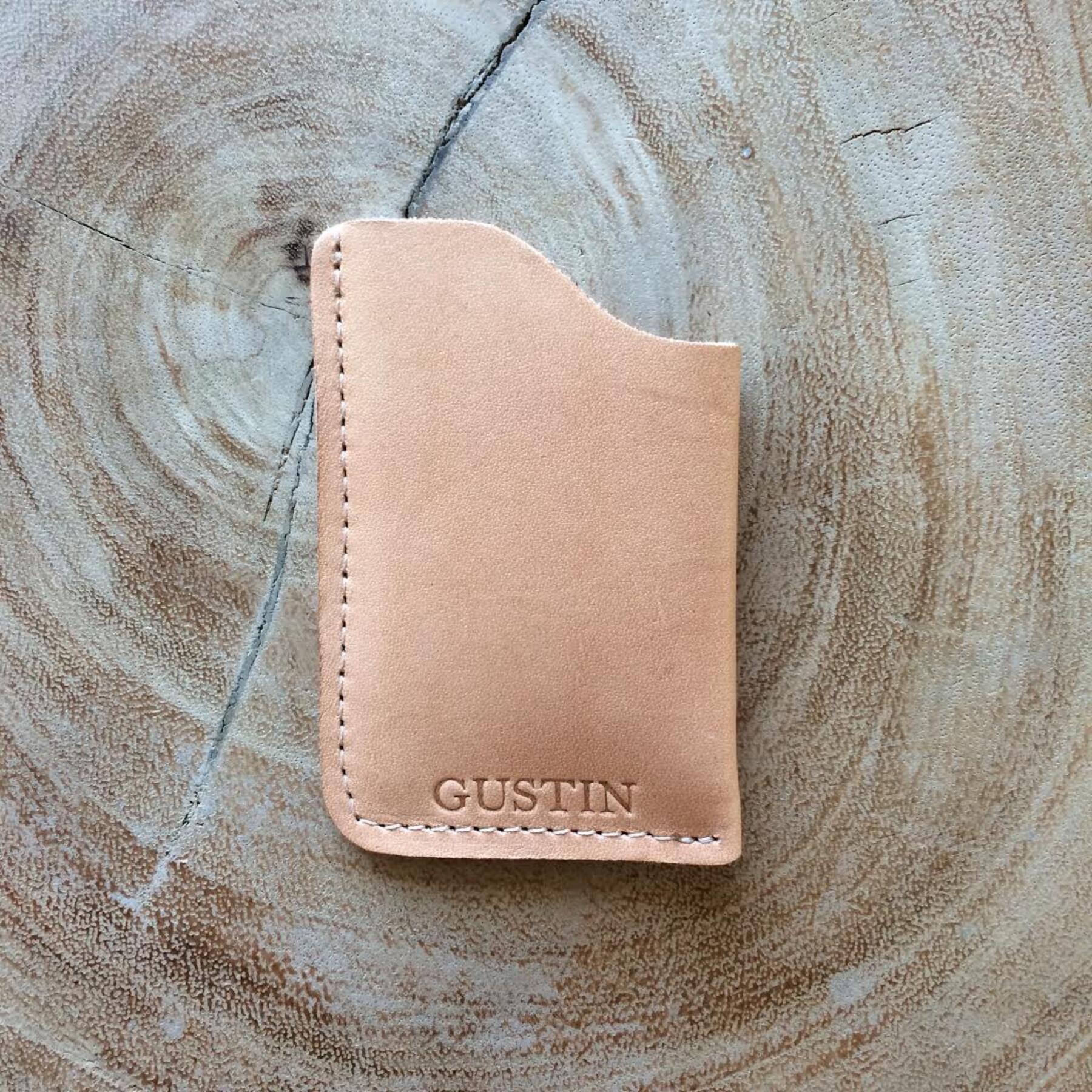 gustin corner wallet - horween natural