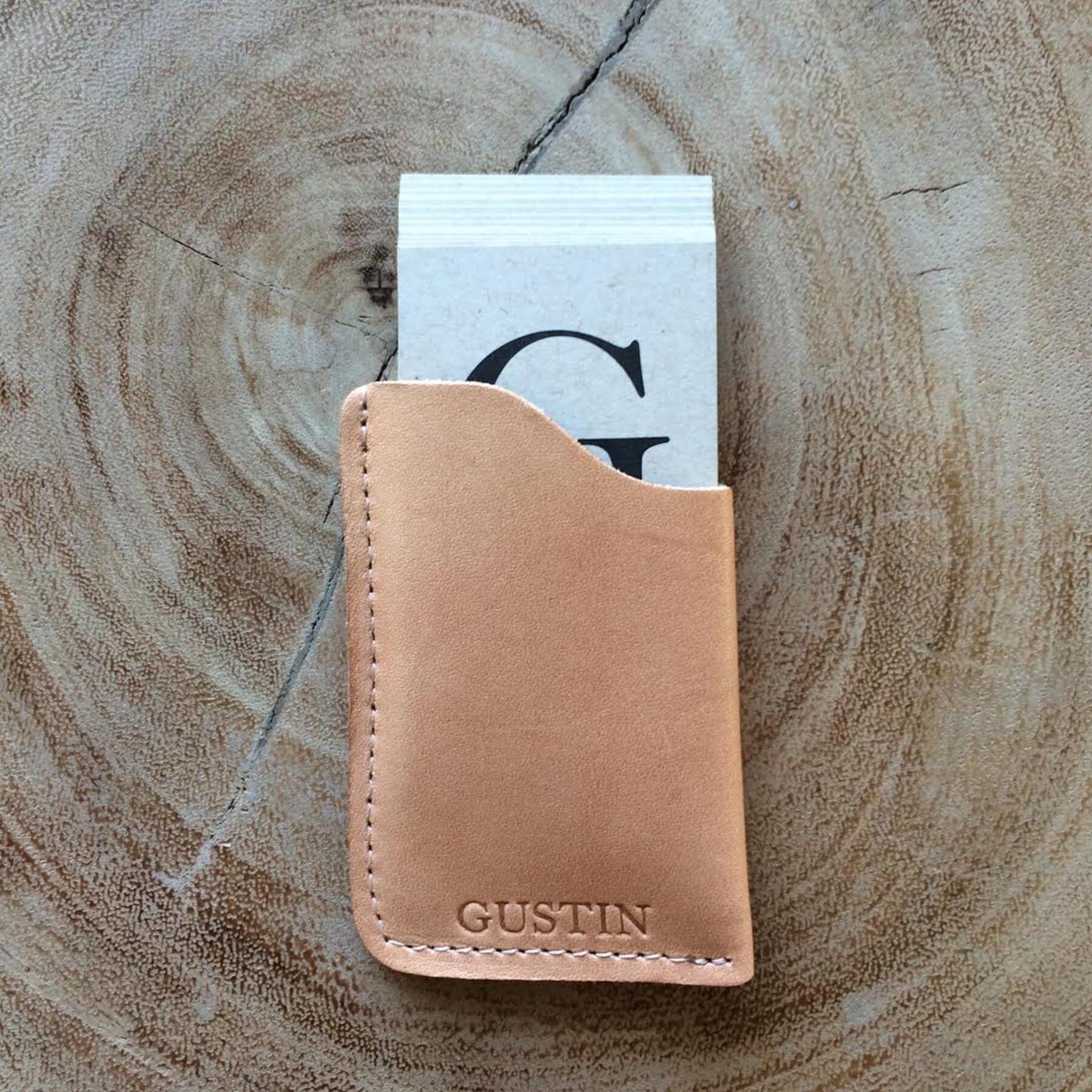 gustin corner wallet - horween natural