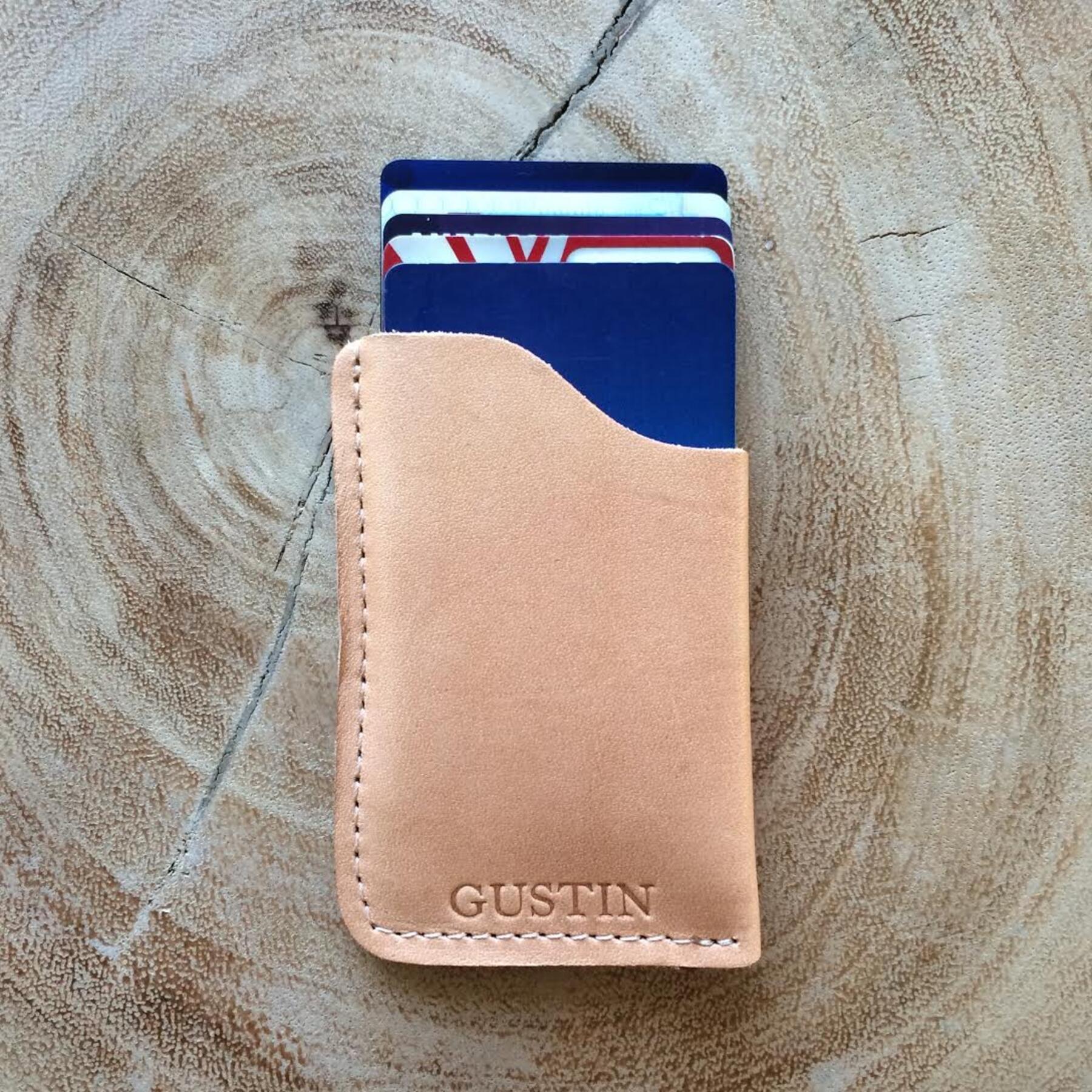 gustin corner wallet - horween natural