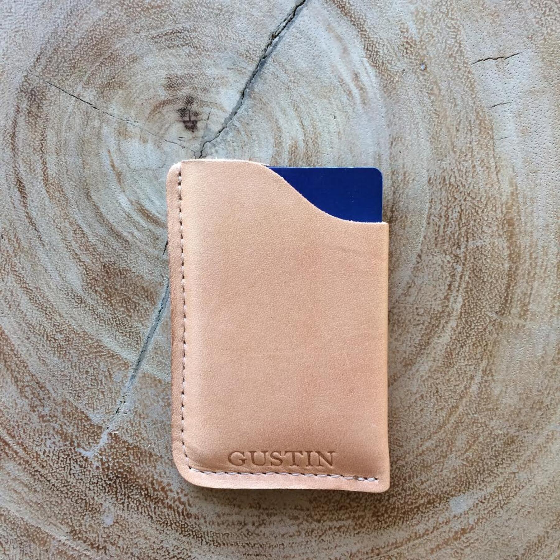 gustin corner wallet - horween natural