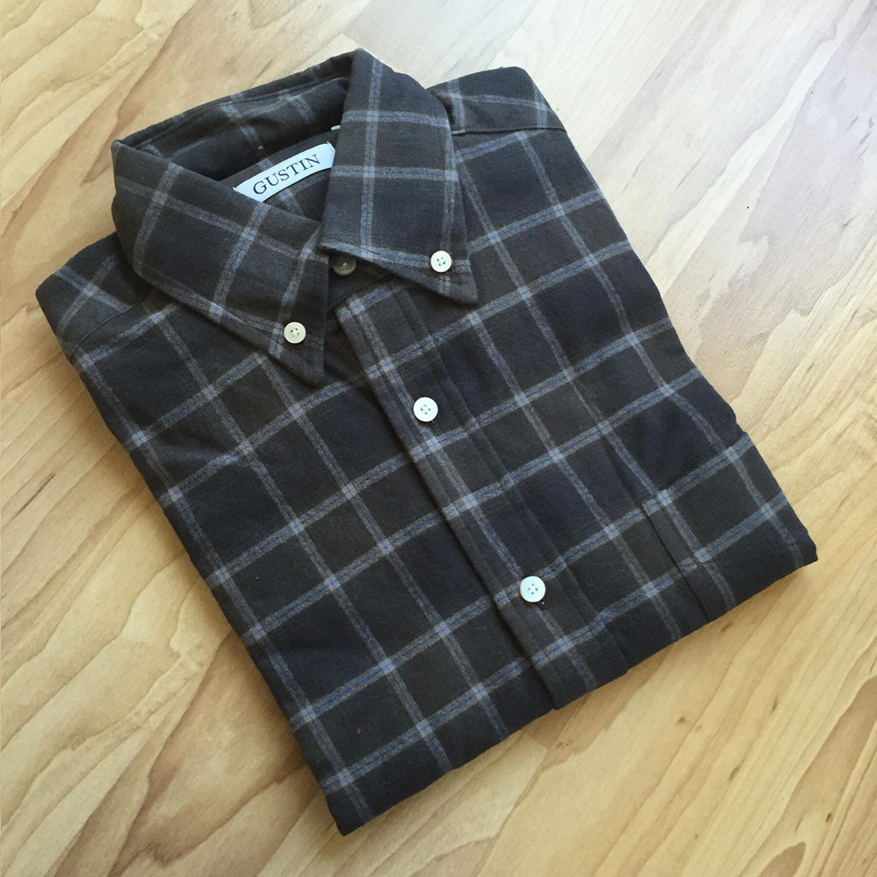 gustin espresso brushed plaid