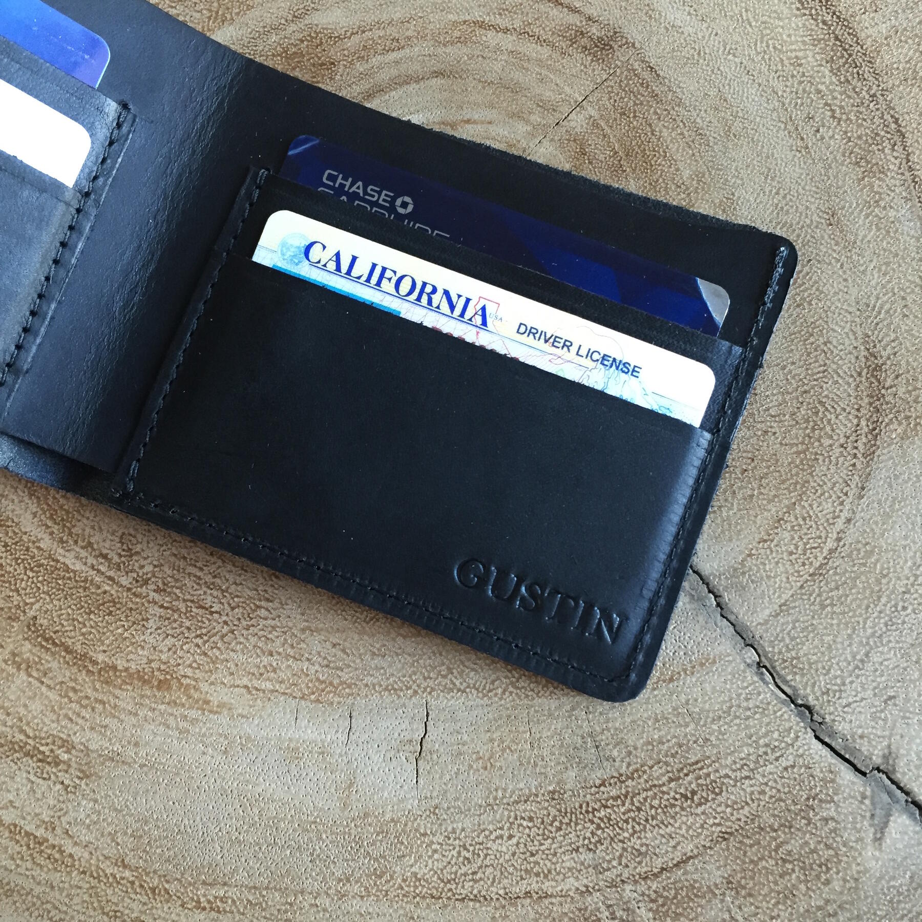 gustin horween chromexcel black bifold 2