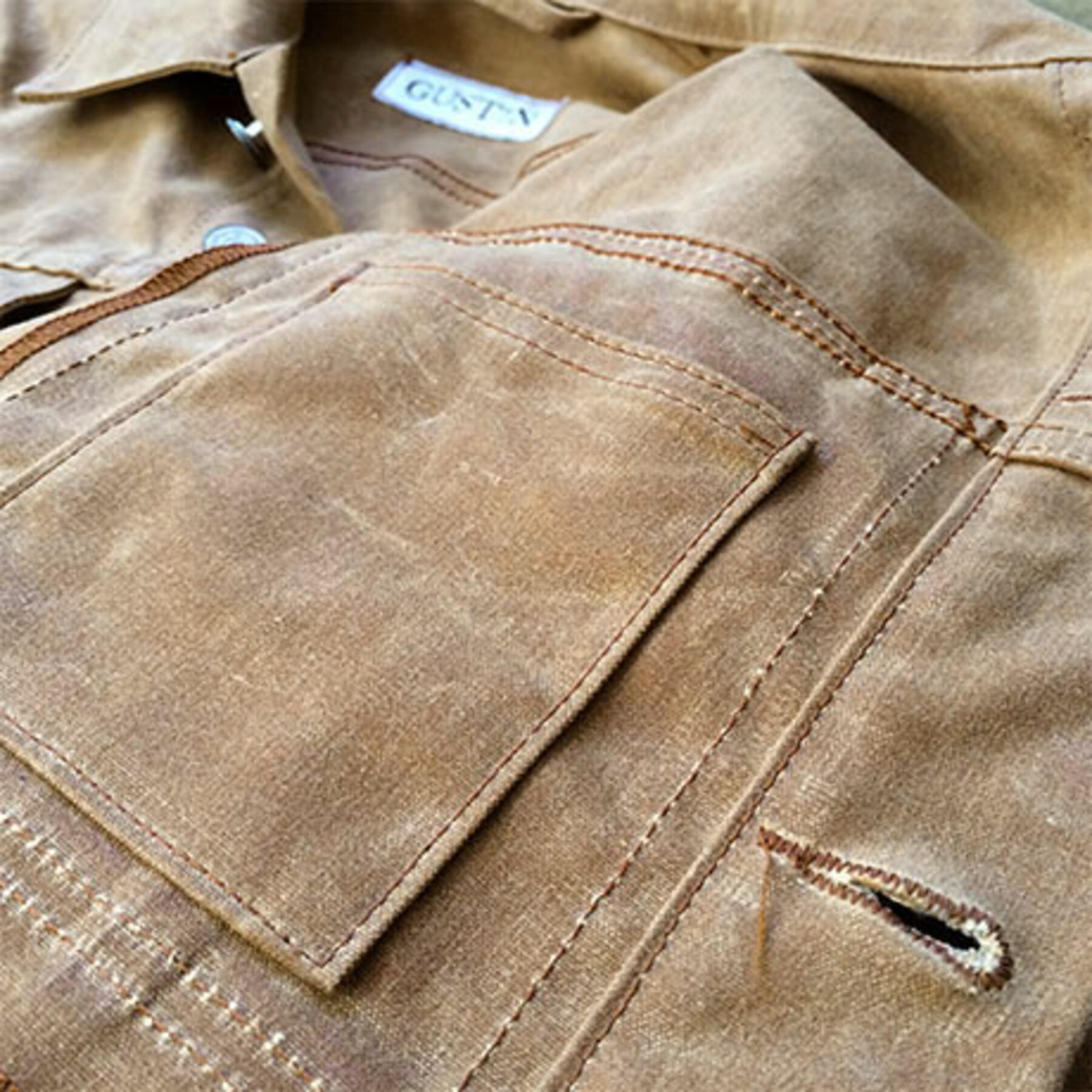 gustin trucker jacket - taupe linen summer