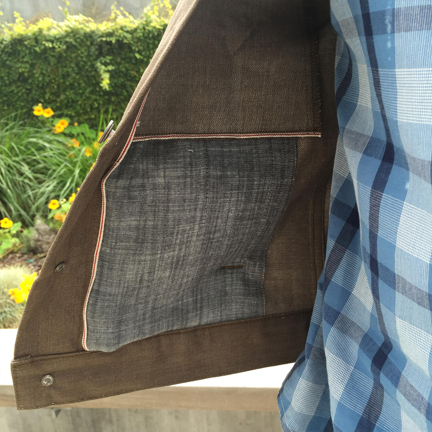 gustin trucker jacket - taupe linen summer