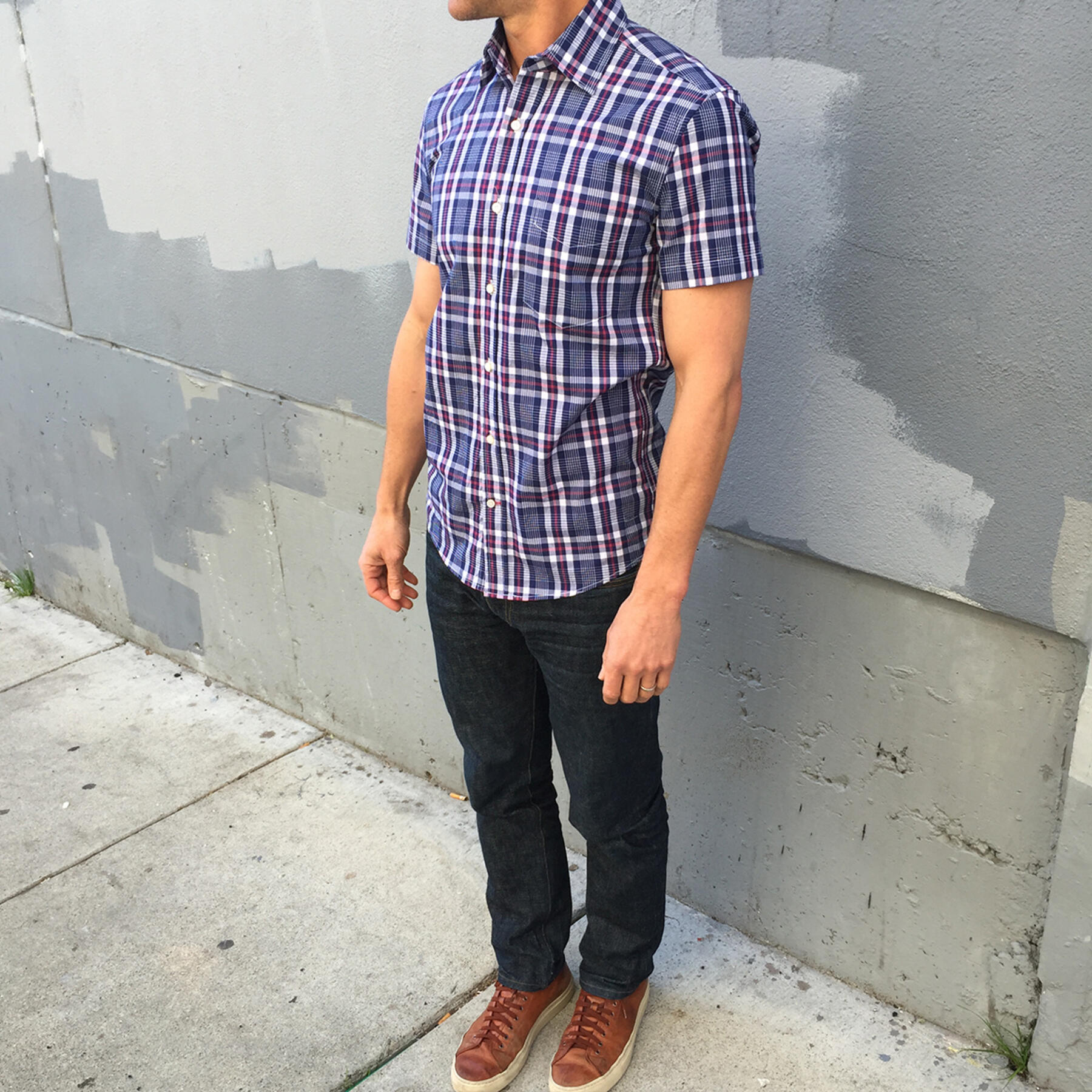 gustin short sleeve midnight plaid