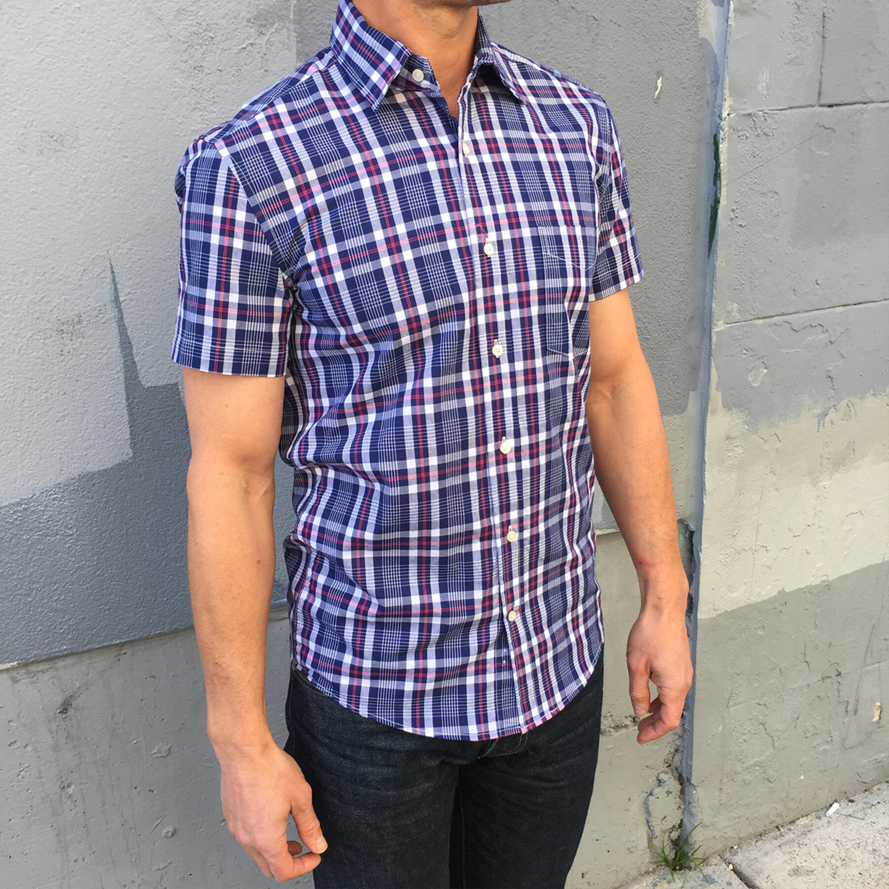 gustin short sleeve midnight plaid