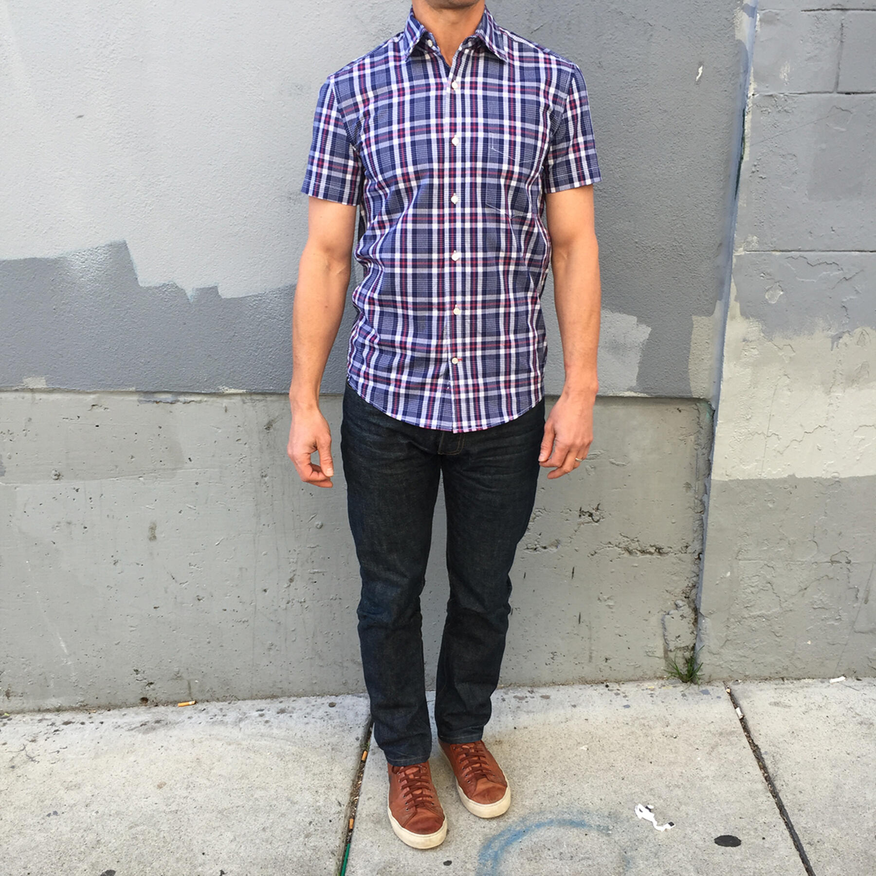 gustin short sleeve midnight plaid
