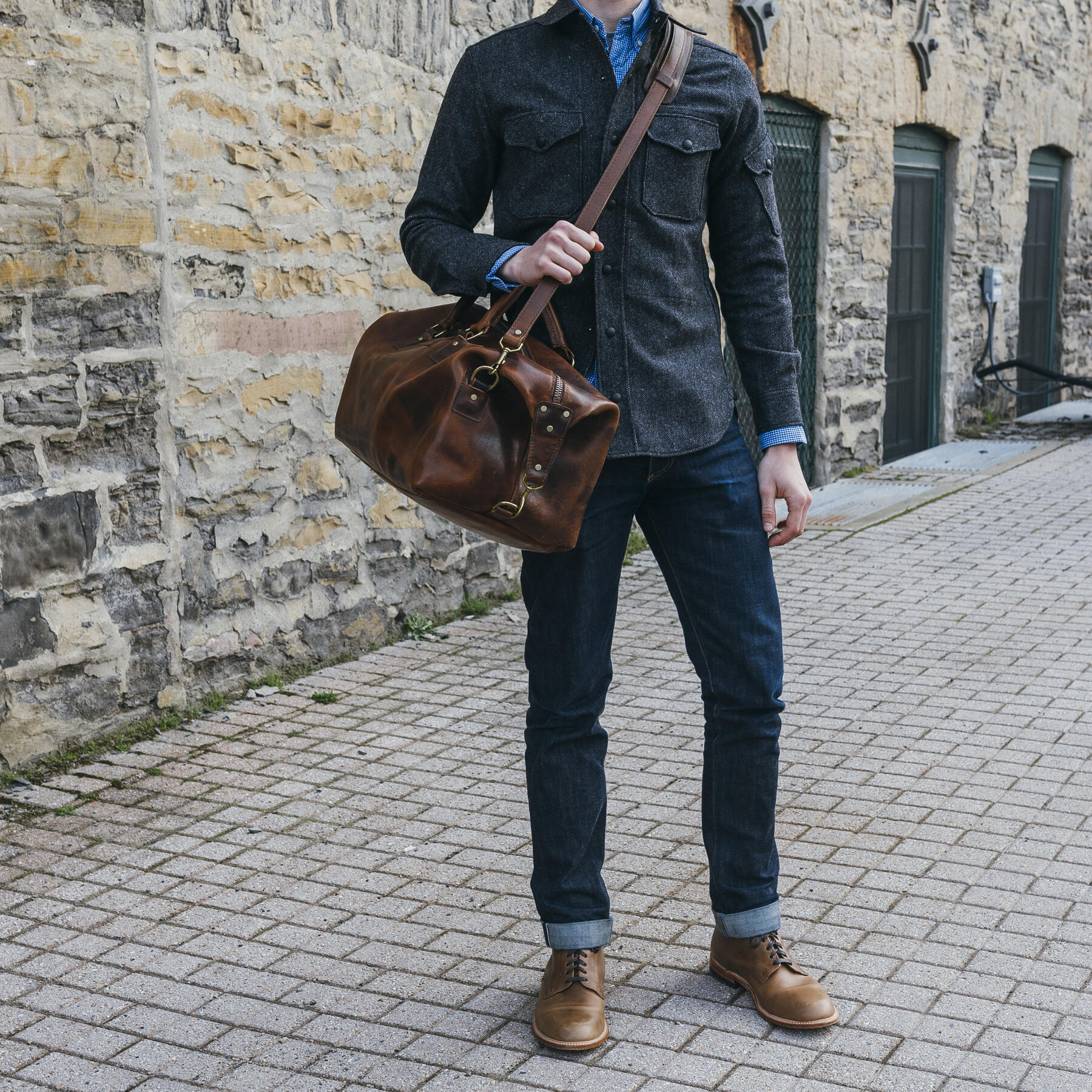 gustin horween weekender - nut brown dublin