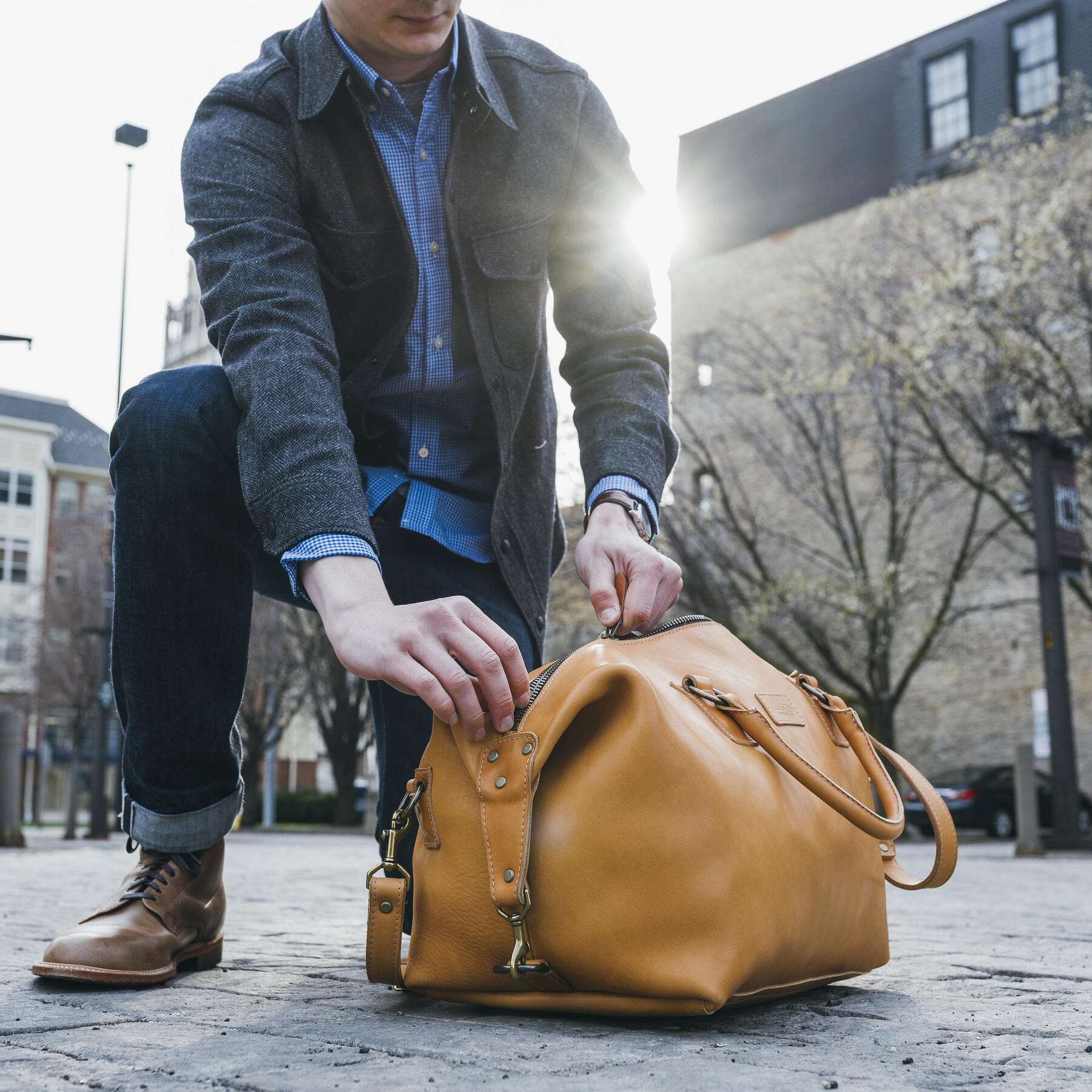 gustin horween weekender - natural essex