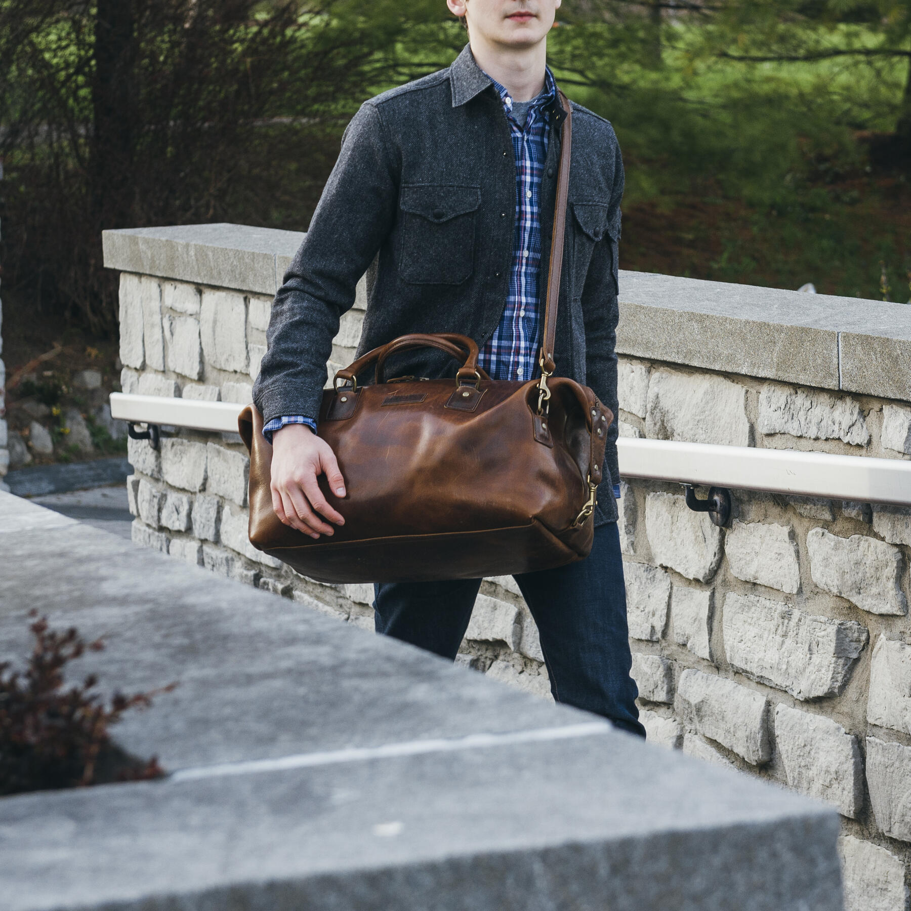 gustin horween weekender - nut brown dublin