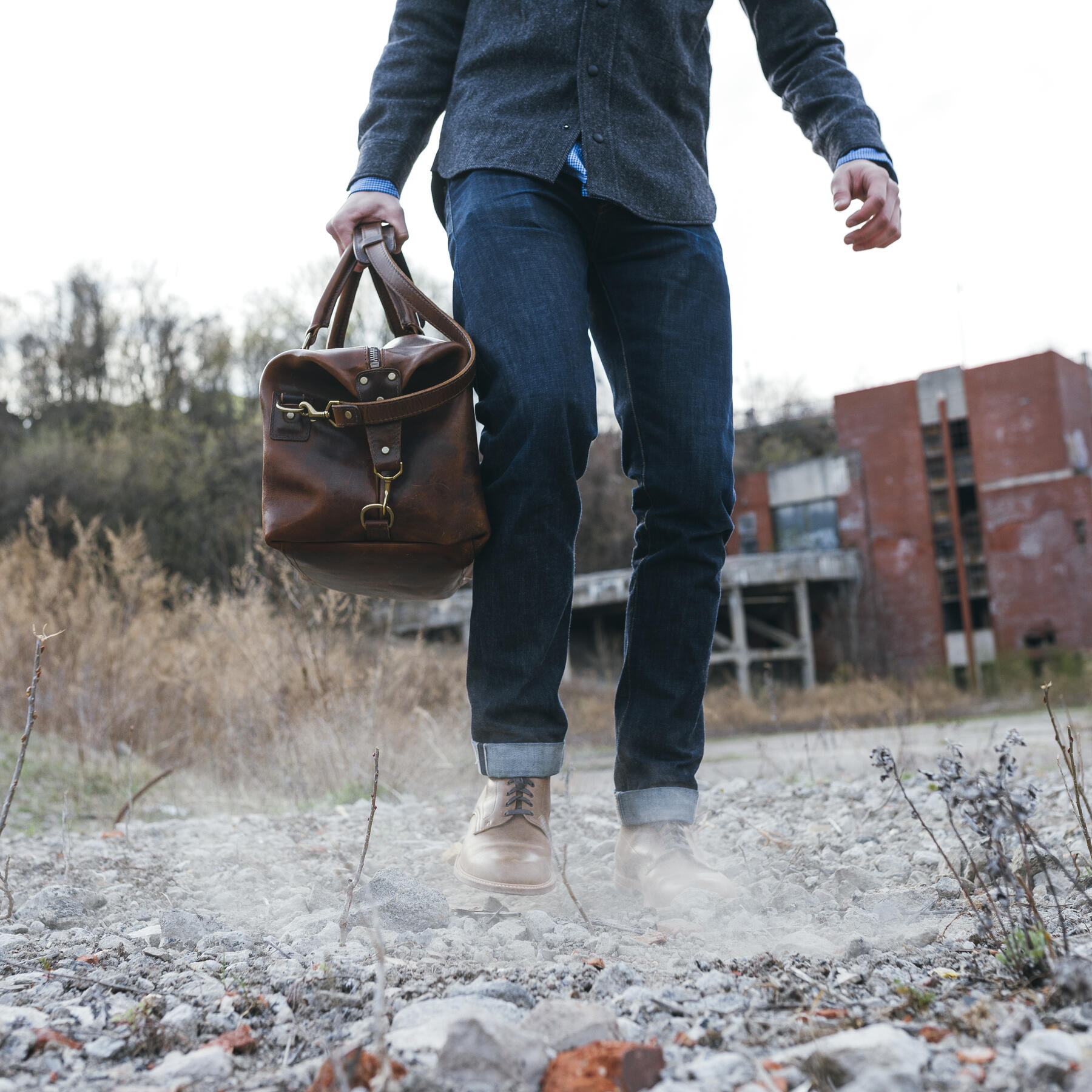 gustin horween weekender - nut brown dublin