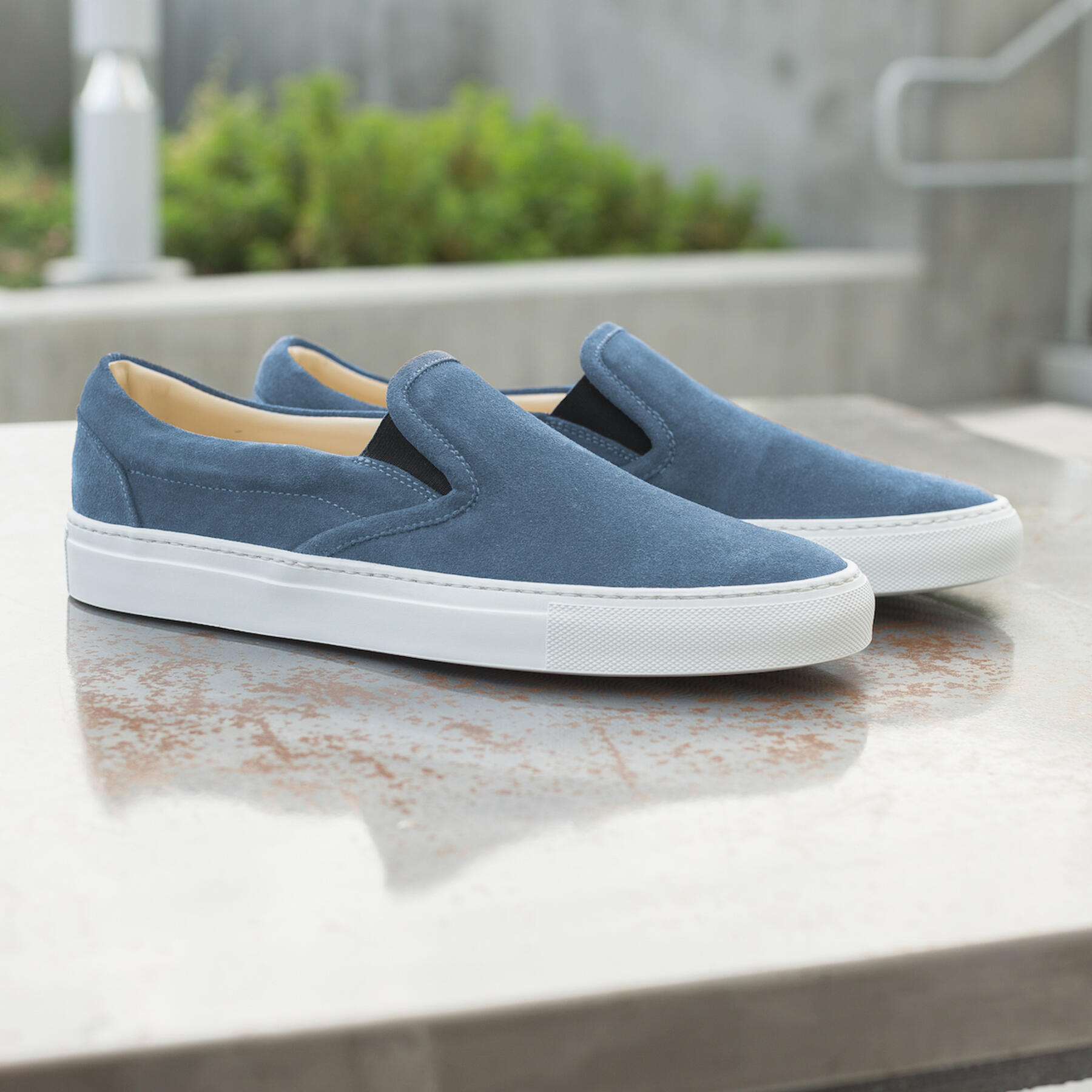 gustin sky blue slip on