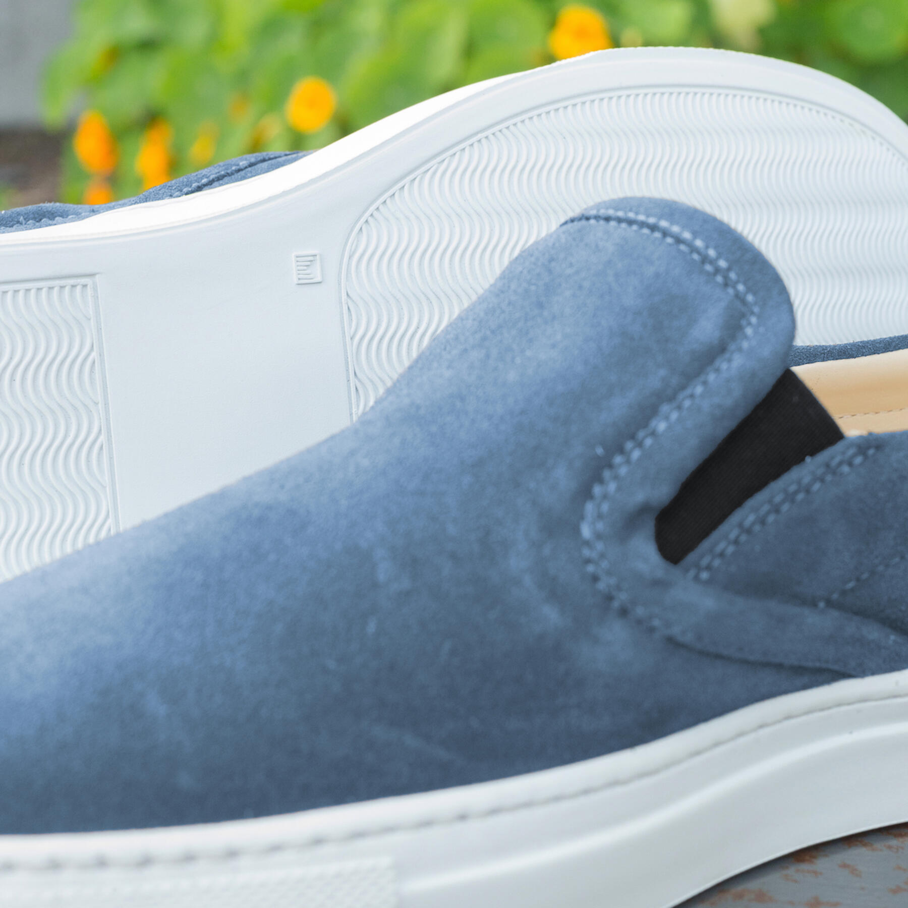 gustin sky blue slip on