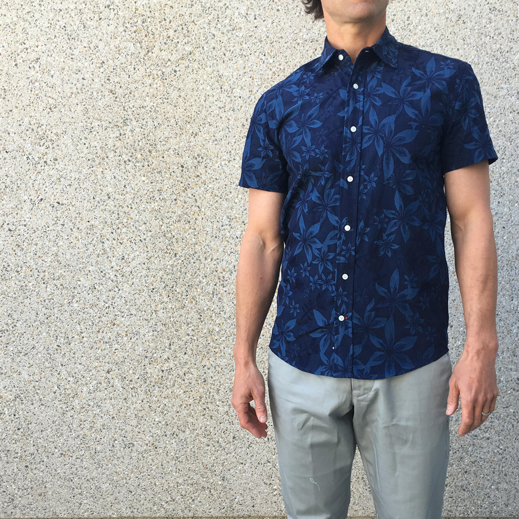 gustin short sleeve salmon aloha shirt