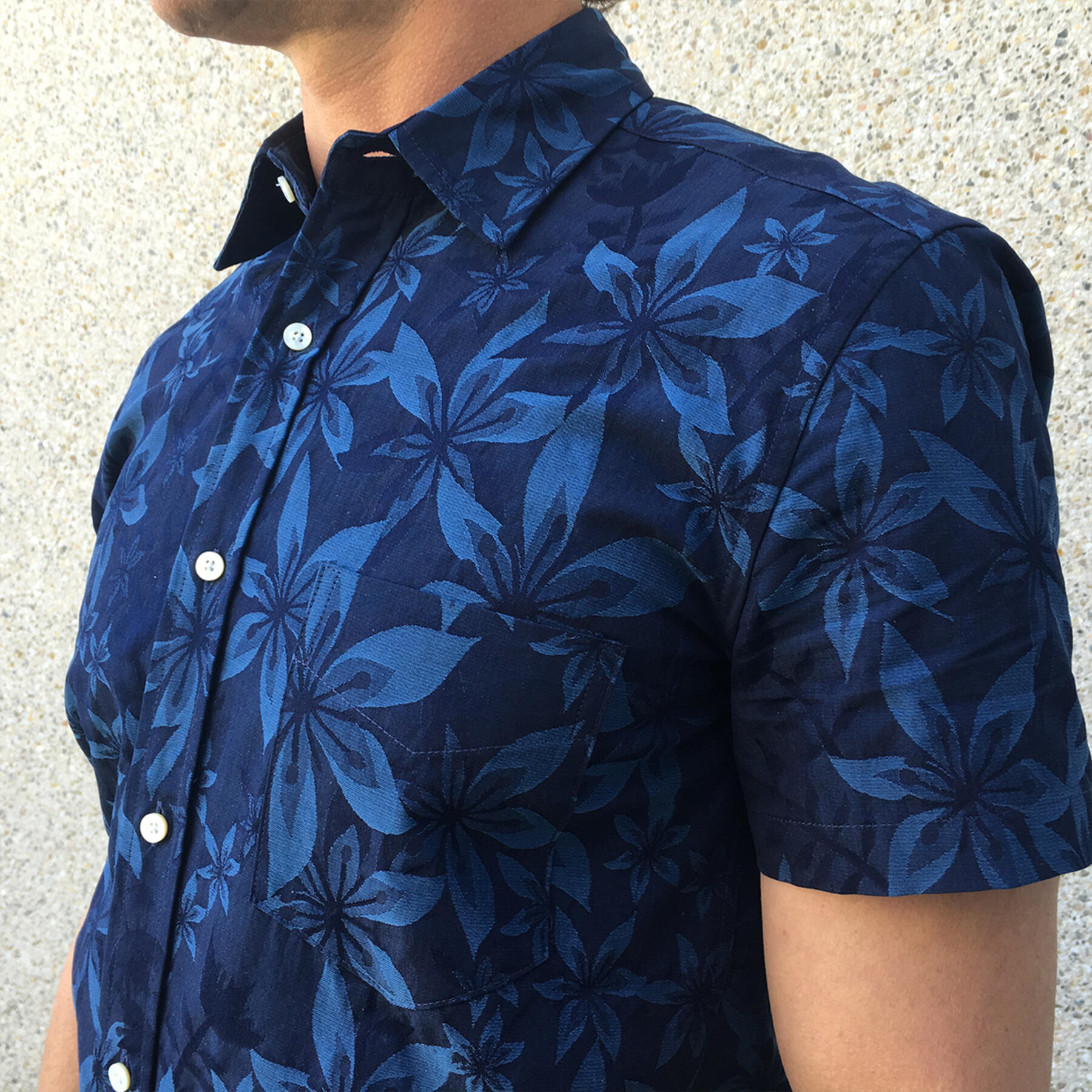 gustin short sleeve salmon aloha shirt