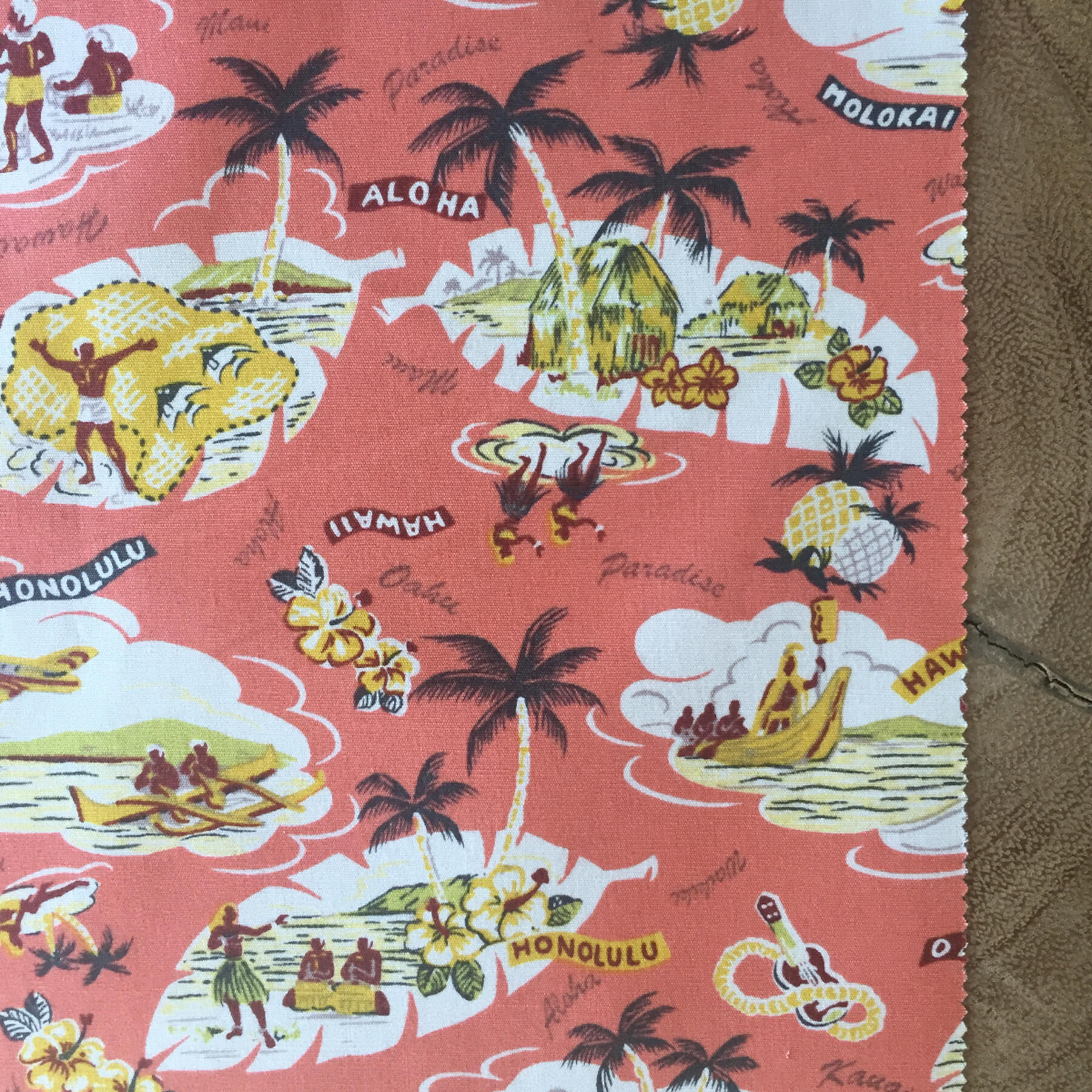 gustin short sleeve salmon aloha shirt