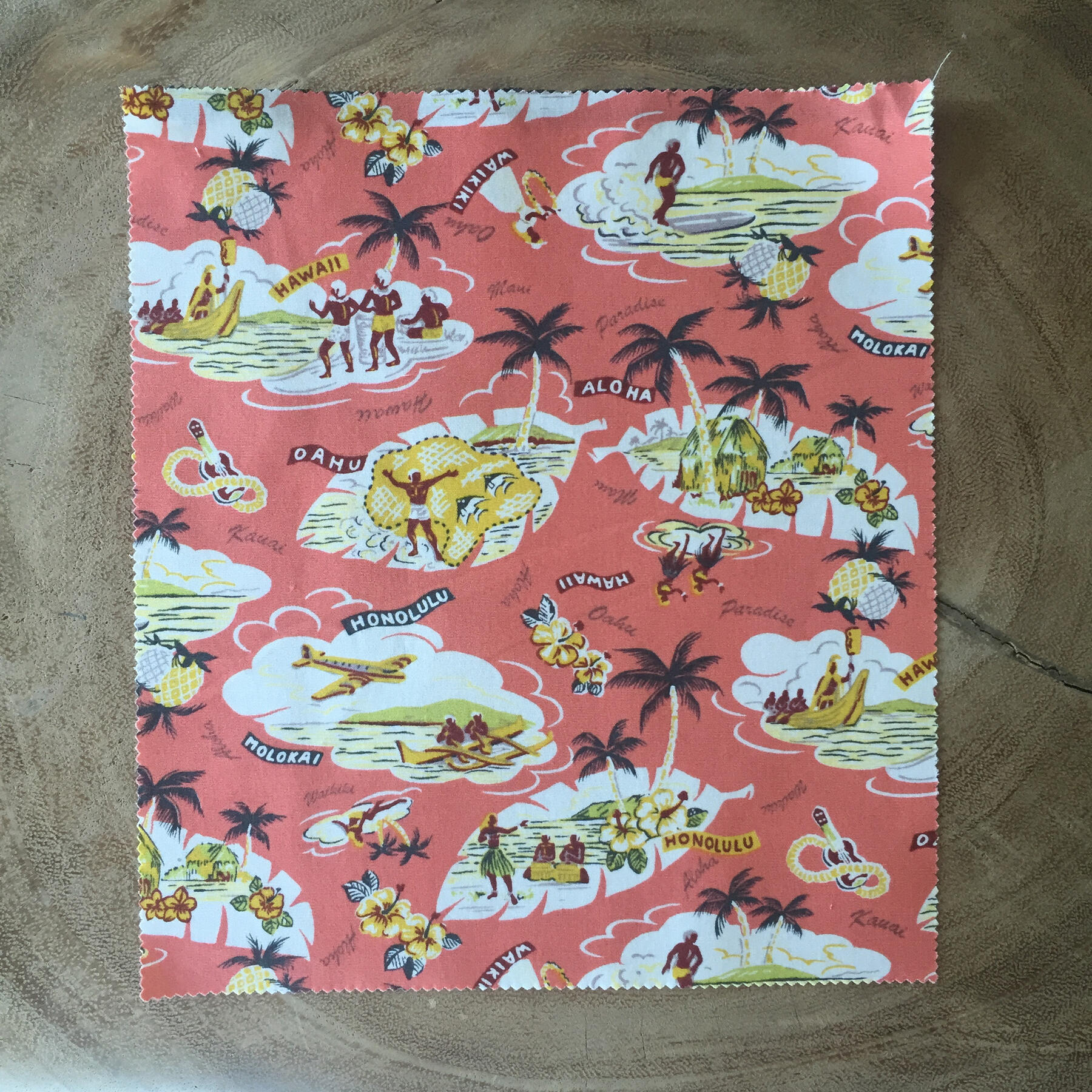 gustin short sleeve salmon aloha shirt