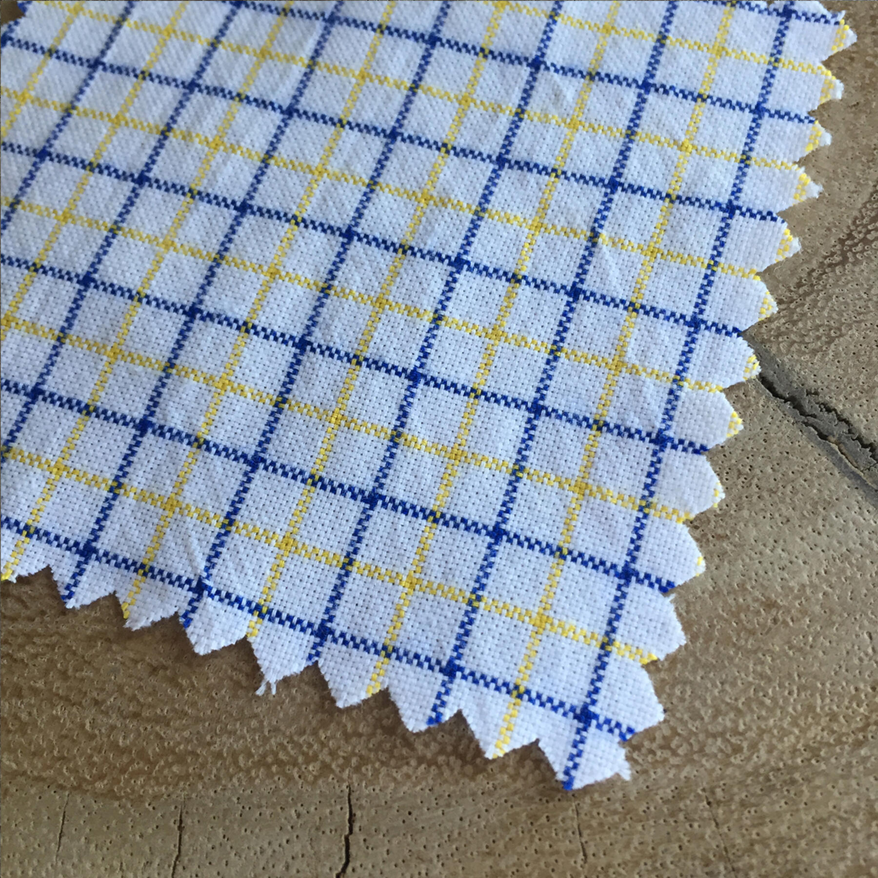 gustin navy maize poplin plaid