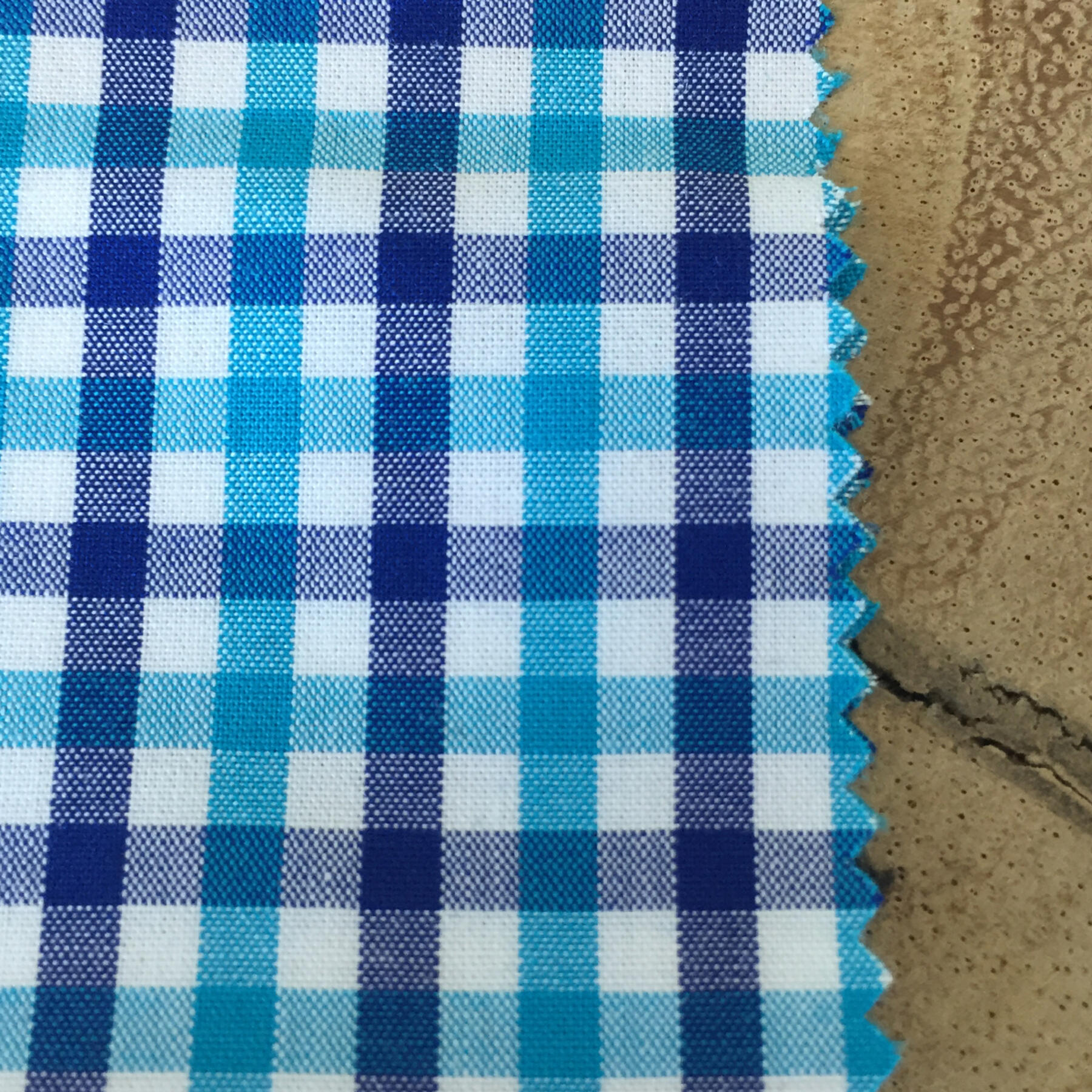 gustin turquoisexnavy poplin check