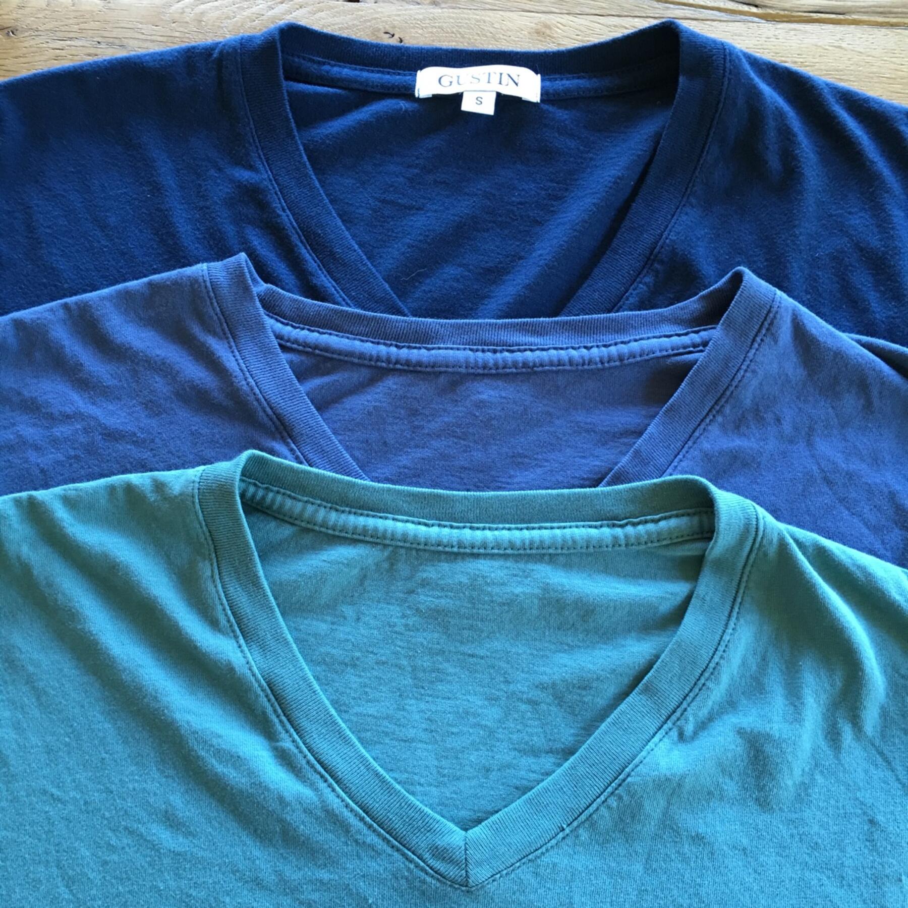 gustin blues pigment dyed v-neck 3pk