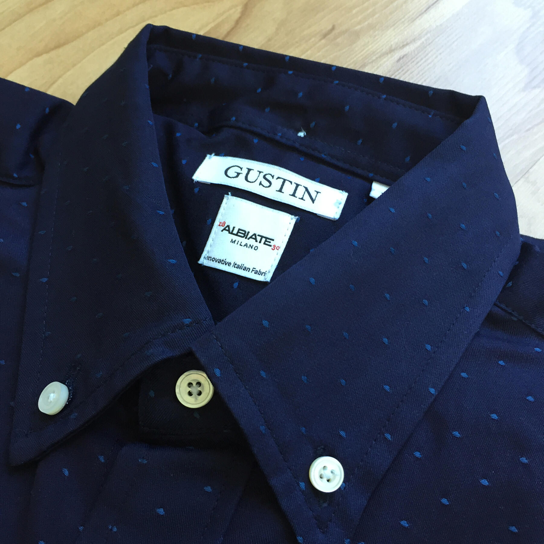 gustin indigo jacquard dot