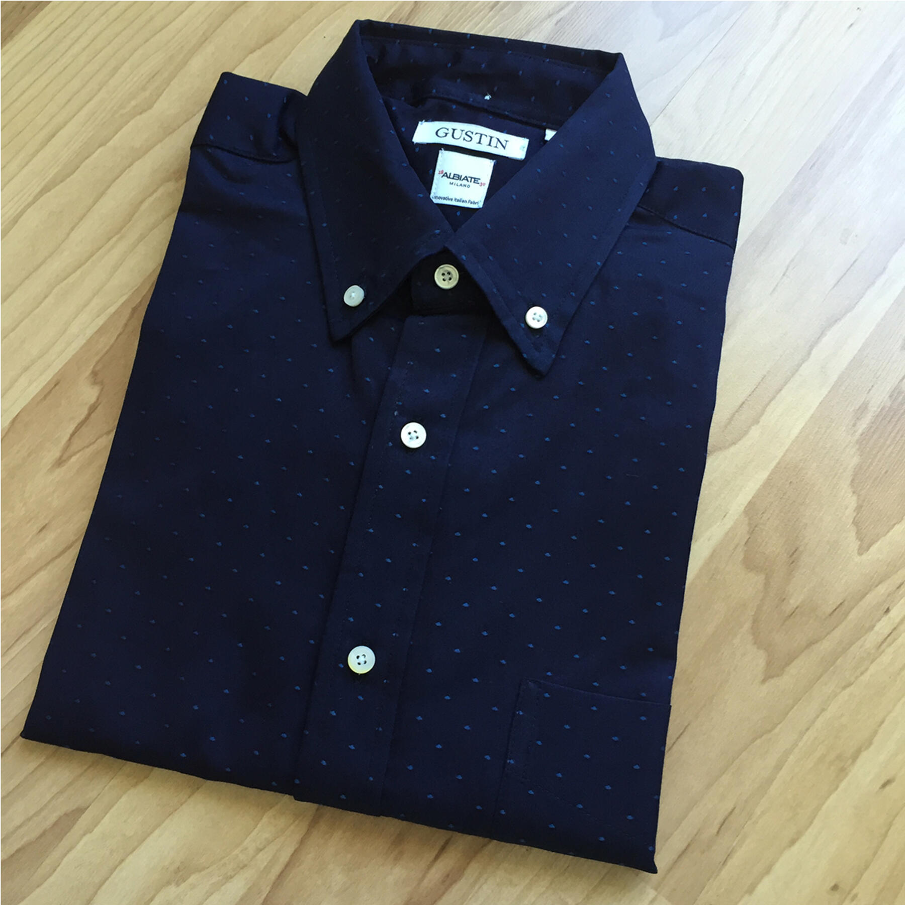 gustin indigo jacquard dot