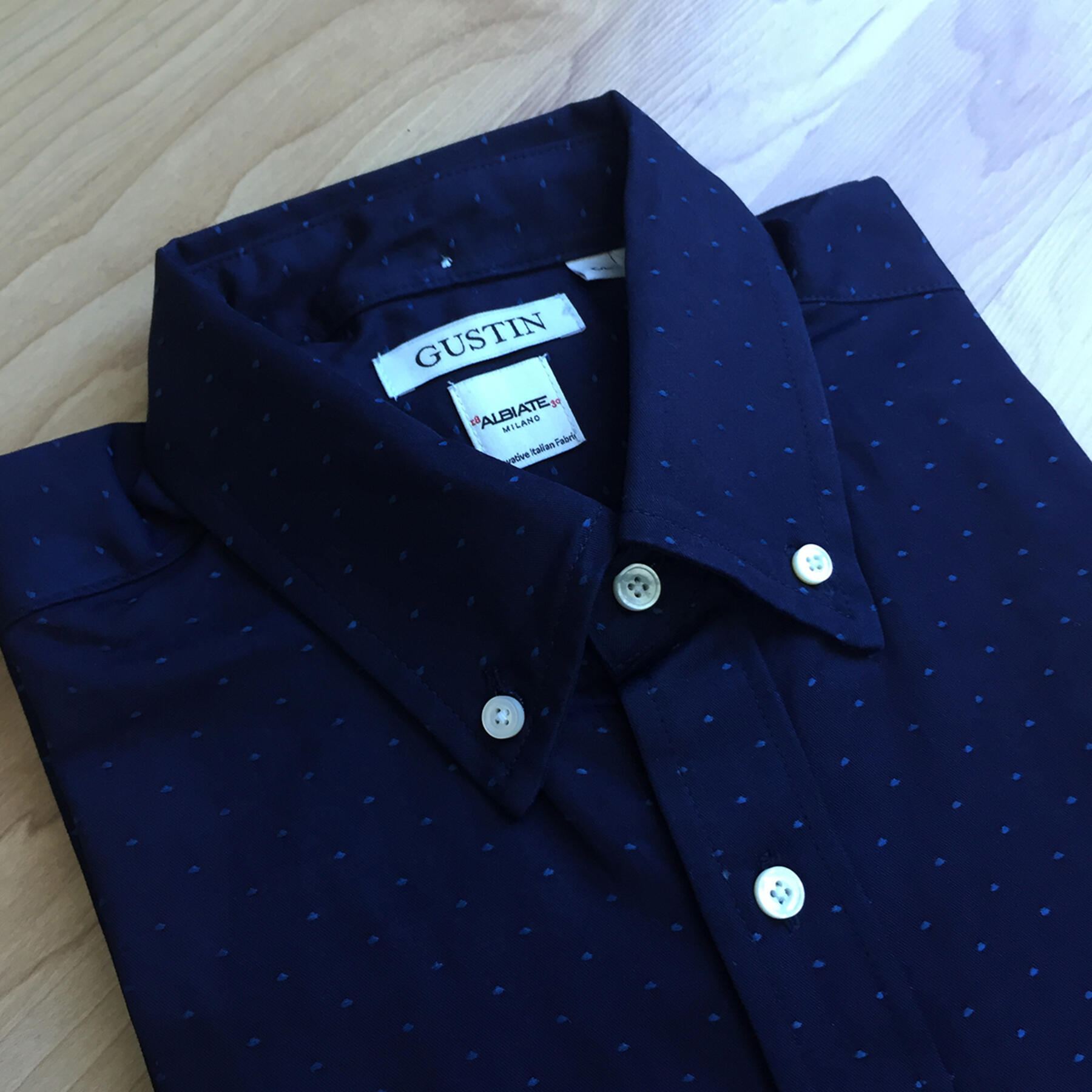 gustin indigo jacquard dot
