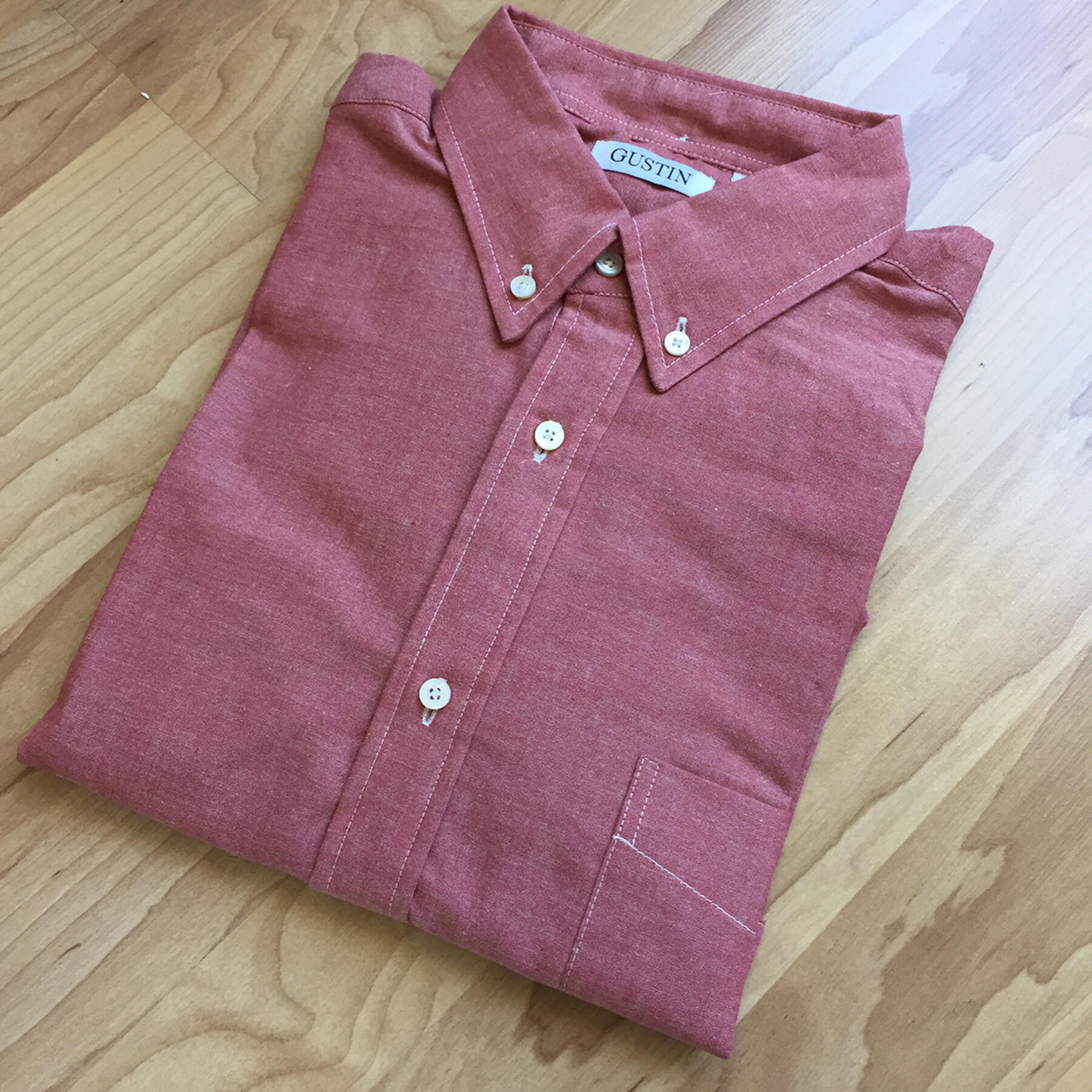 gustin red rust summer chambray