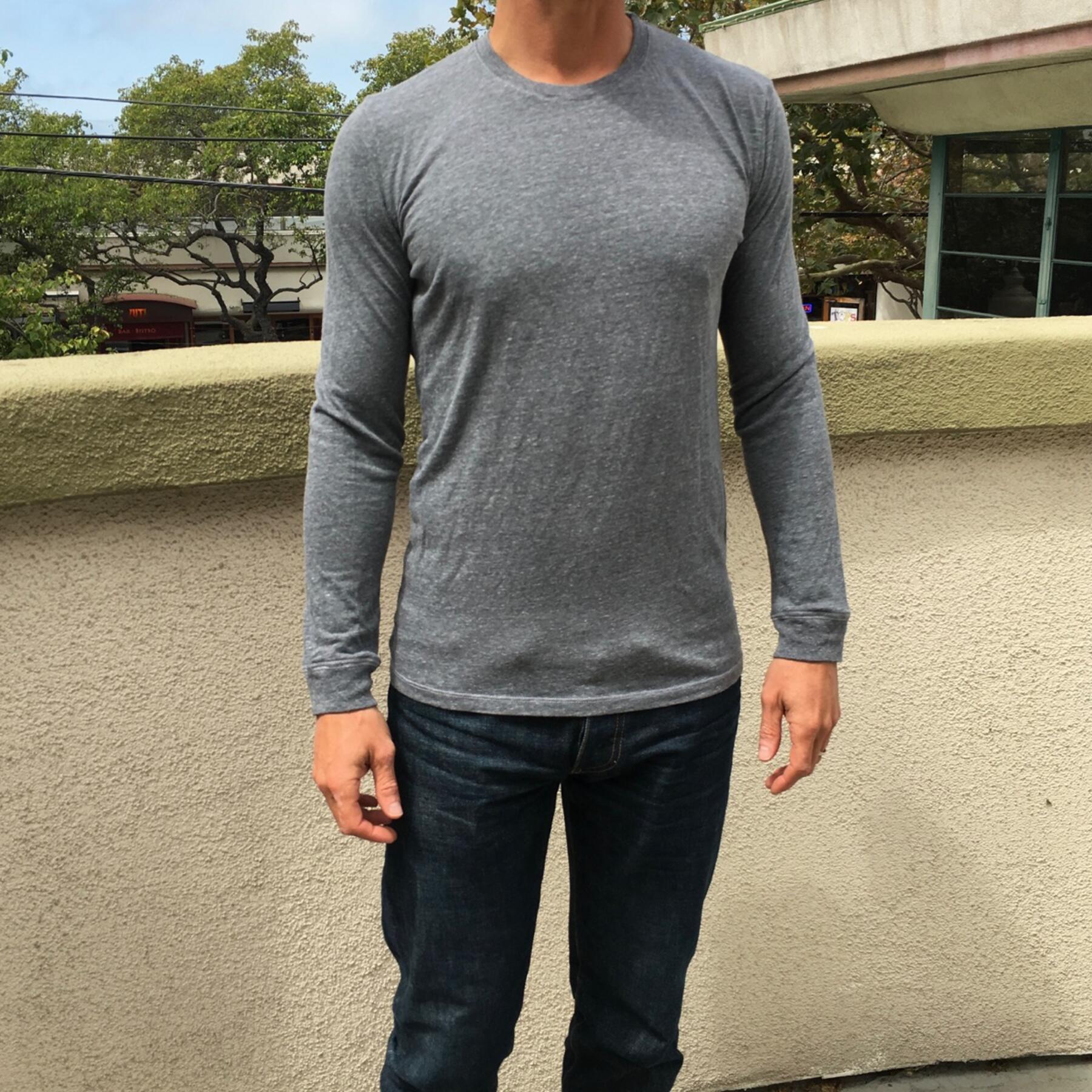 gustin usa long sleeve t-shirt 2pk (heather cement, heather sage)