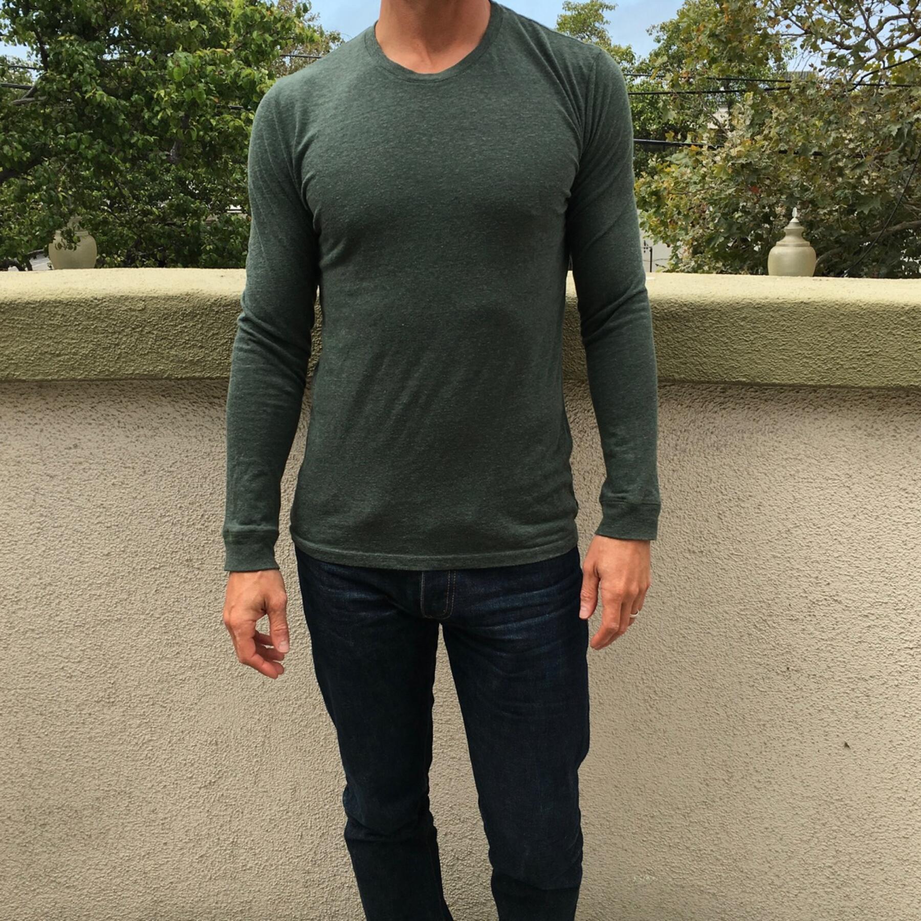 gustin usa long sleeve t-shirt 2pk (heather cement, heather sage)