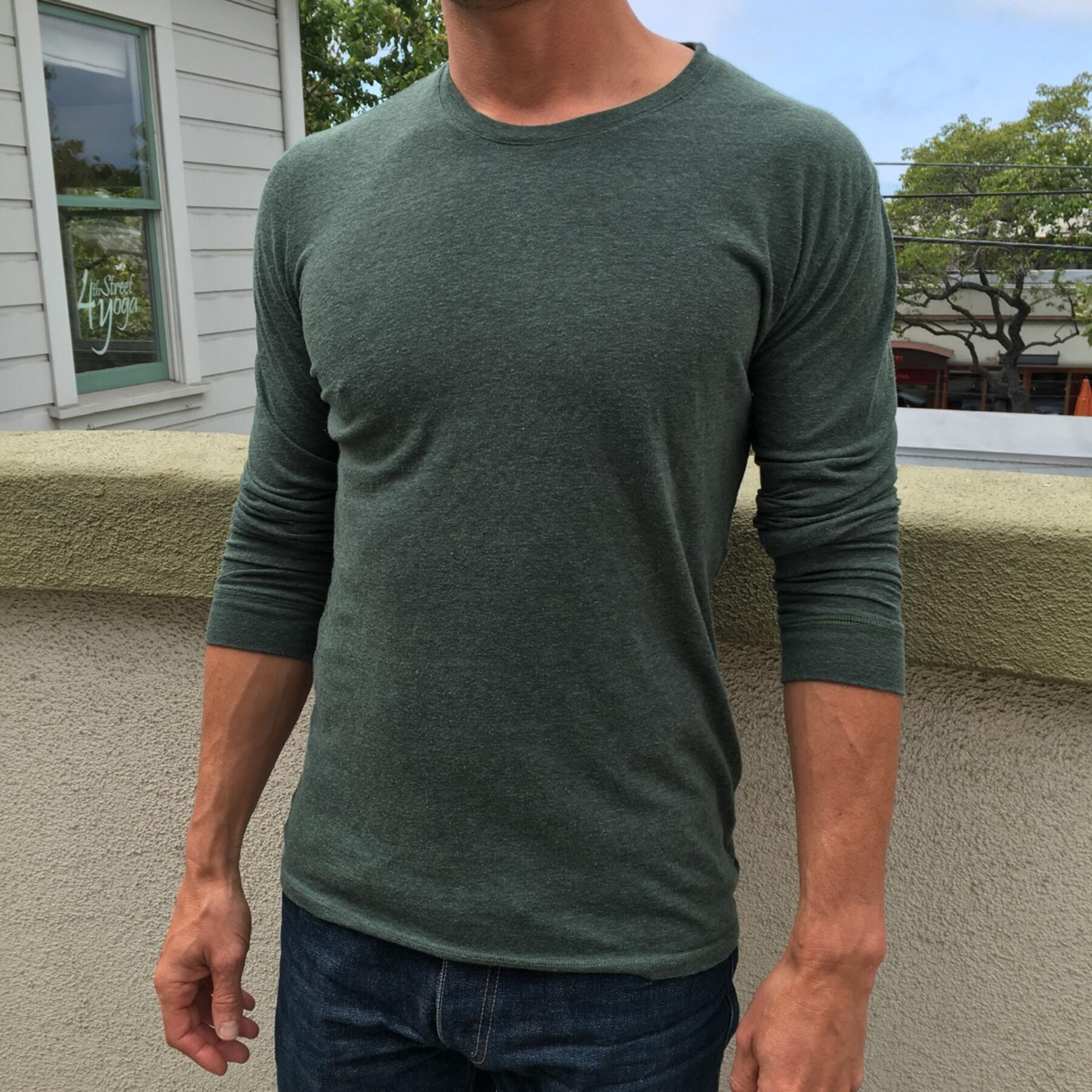 gustin usa long sleeve t-shirt 2pk (heather cement, heather sage)