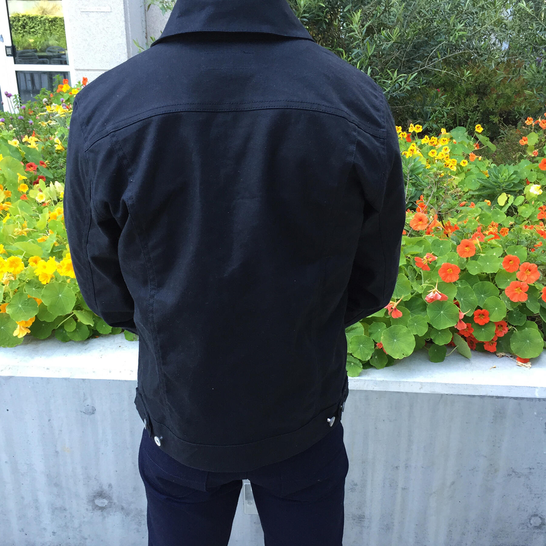 gustin trucker jacket waxed black